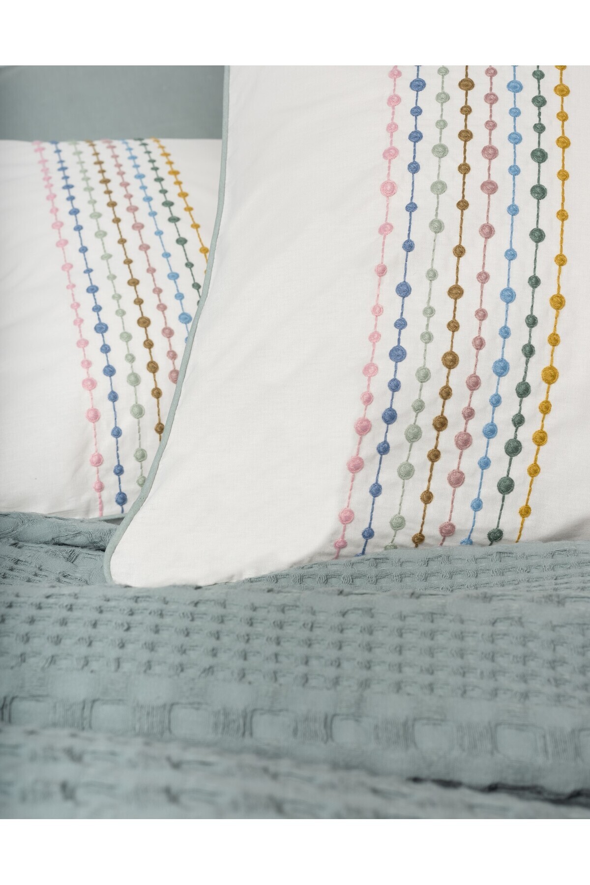 Cotton Box-Aura Single Pique Set - Pebble Mint 4