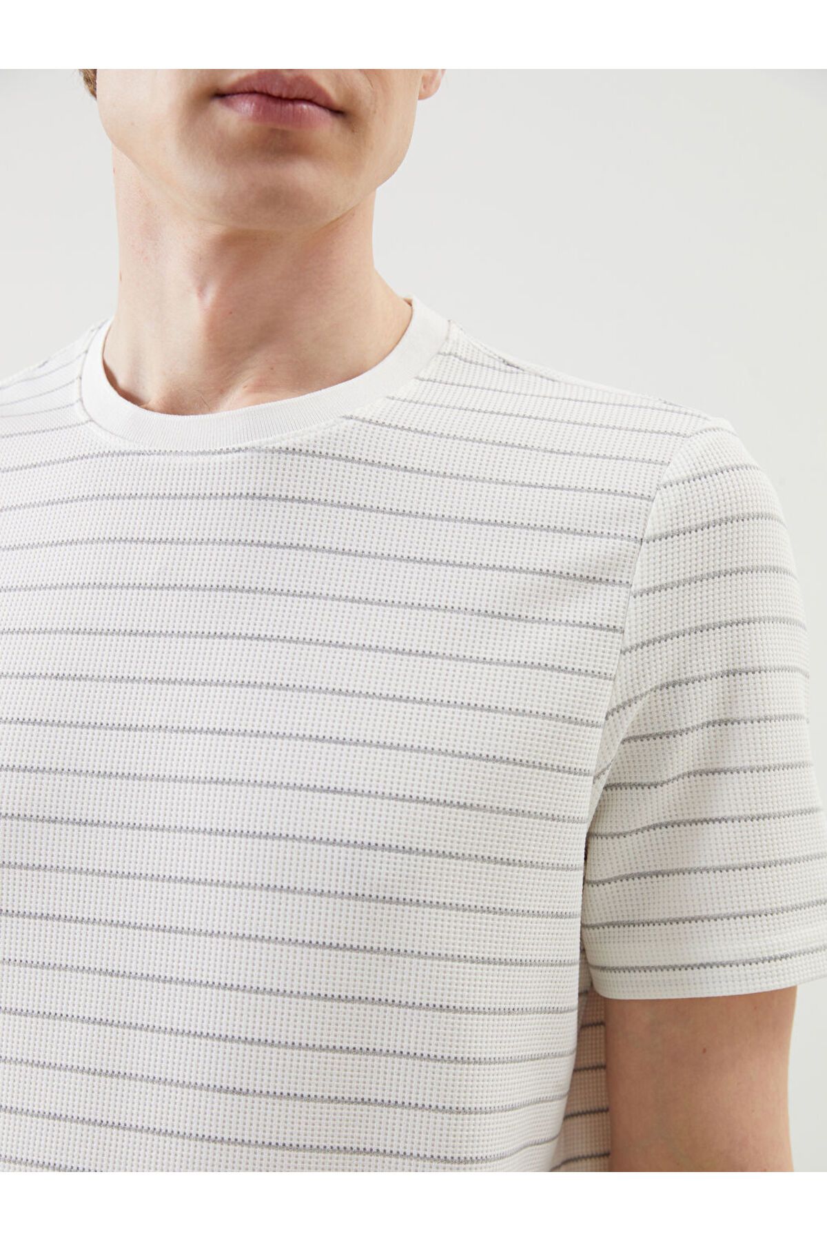 LC Waikiki-New Season Crew Neck Short Sleeve Striped Men's T-Shirt - S5Fh93Z8 3