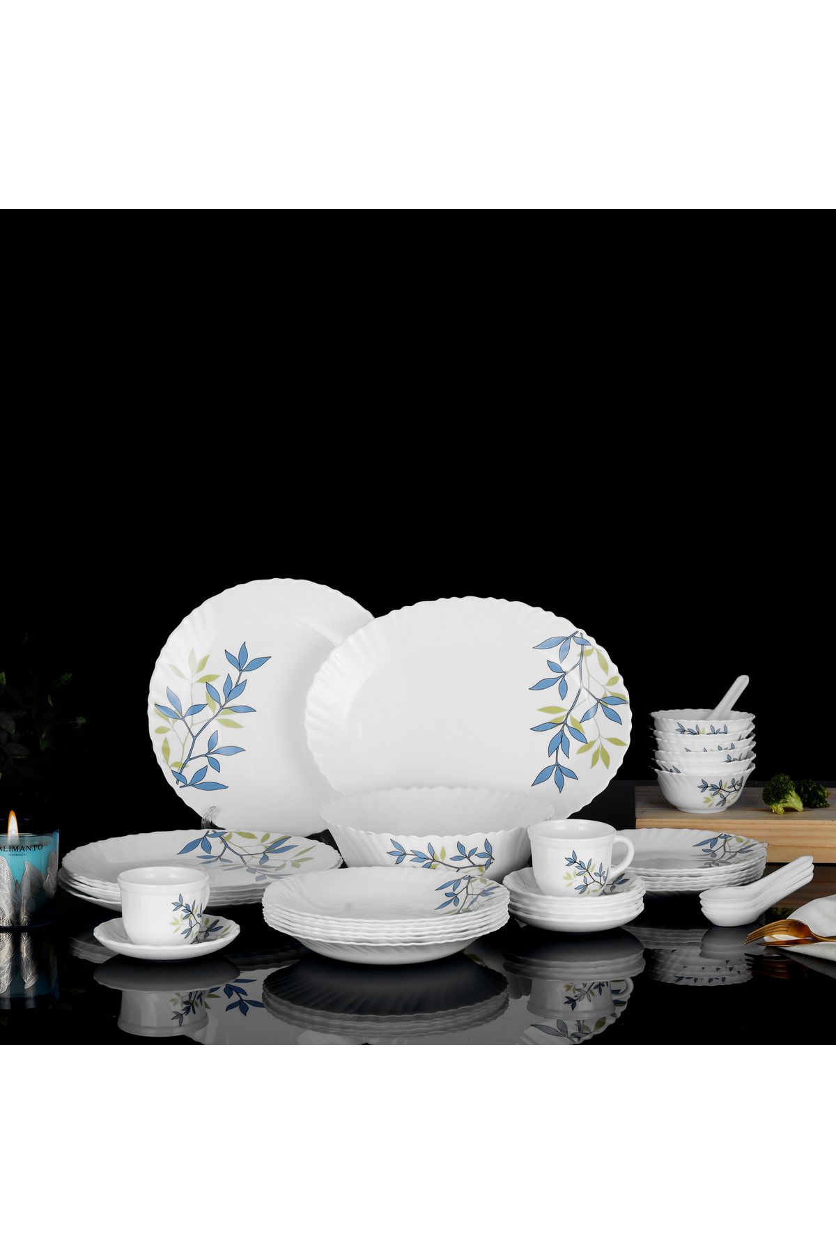 ROYALFORD-44 Pcs Opalware Dinner Set, Autumn Leaves | Floral design | RF10680 1