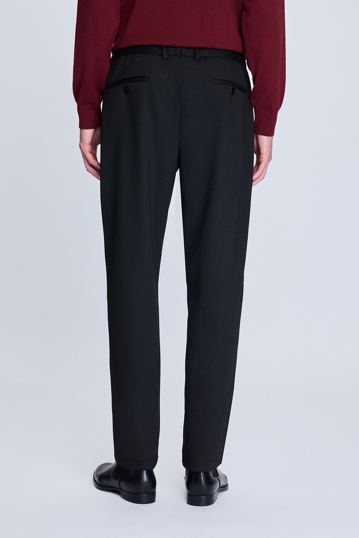Hatemoğlu-Black Dynamic Fit Patterned Casual Jogger Trousers with Side Pockets 4