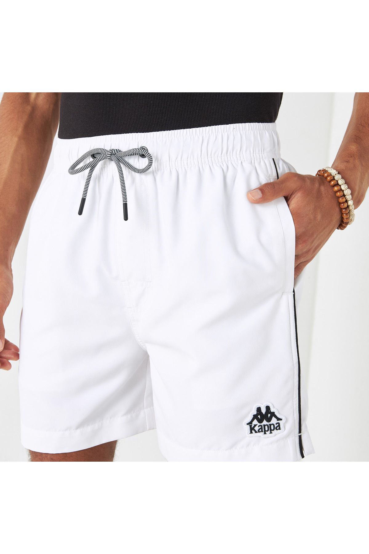Kappa-Kappa Logo Detail Swim Shorts with Drawstring Closure and Pockets 4