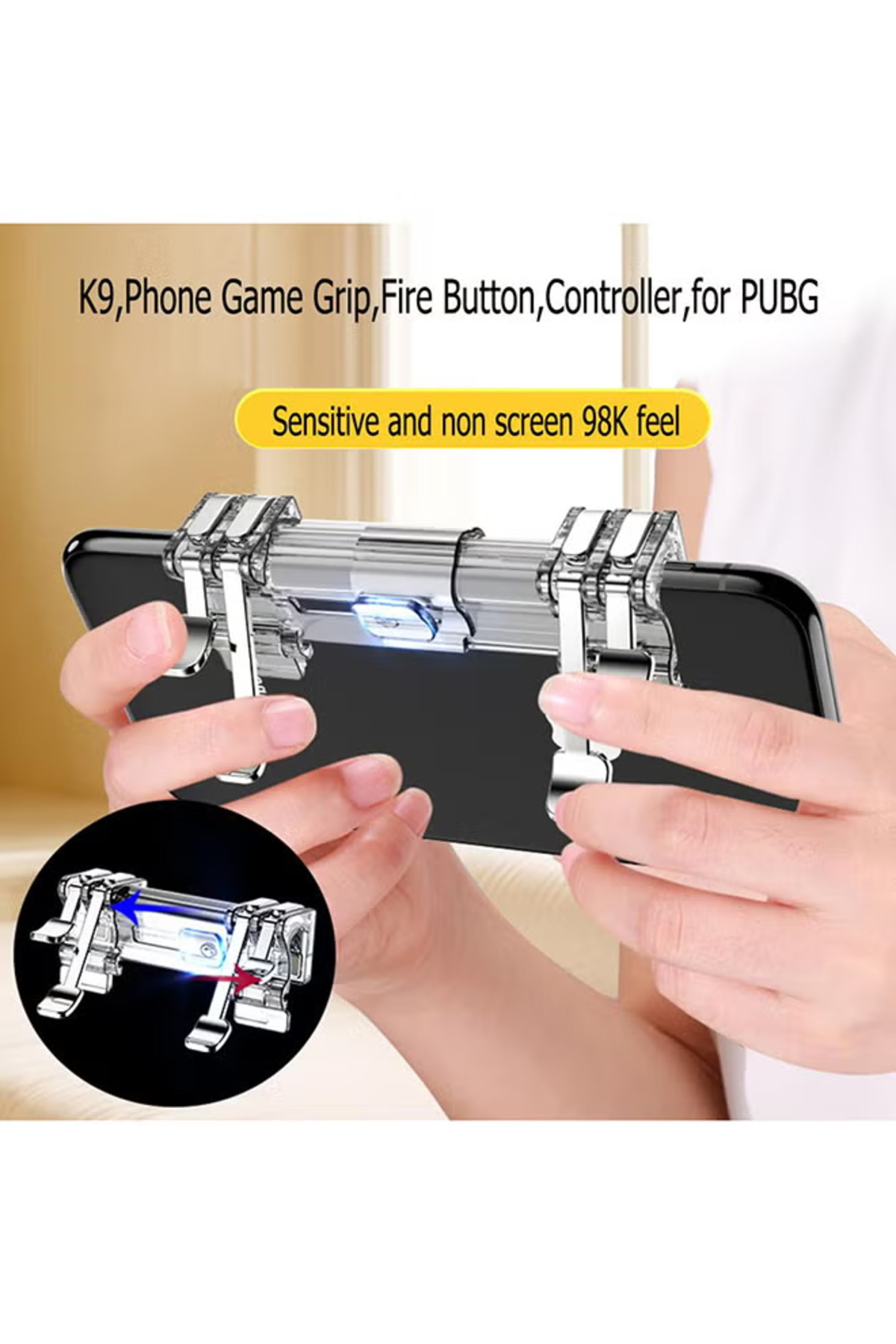 Primo Plus-K9 Mobile Phone Game Grip Fire Button Controller Joystick Gamepad for PUBG 5