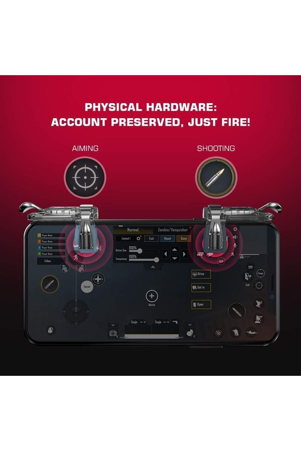 GameSir-F2-Trigger For Game Firestick Grip, Game Mount Bracket Trigger Fire Button Aim Key 8