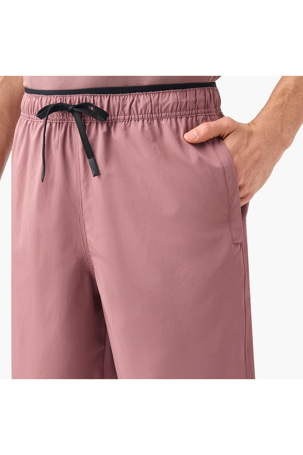 Adot-Solid Shorts with Drawstring Closure and Pockets 4