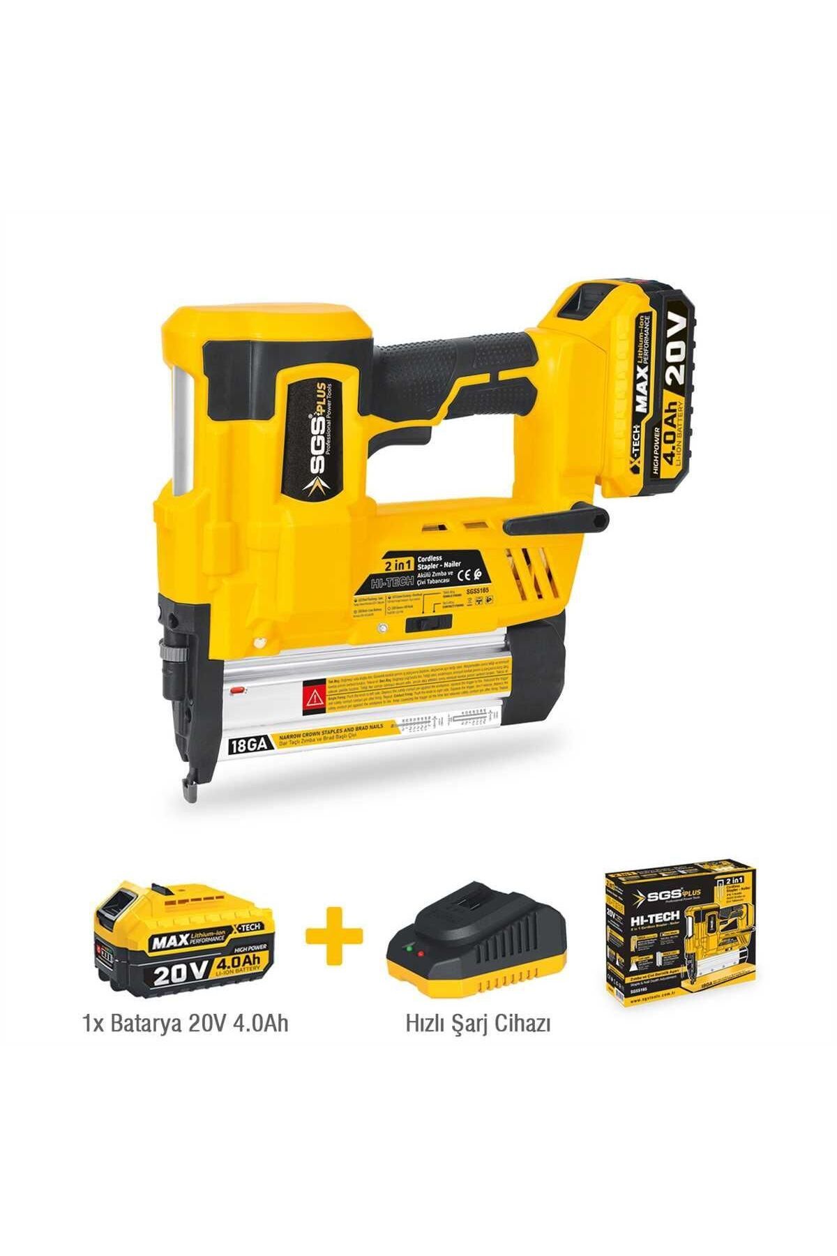 FAYMEM GLOBAL Sgs 5165 Akülü Zımba ve Çivi Çakma Tabanca Makinası 20 Volt