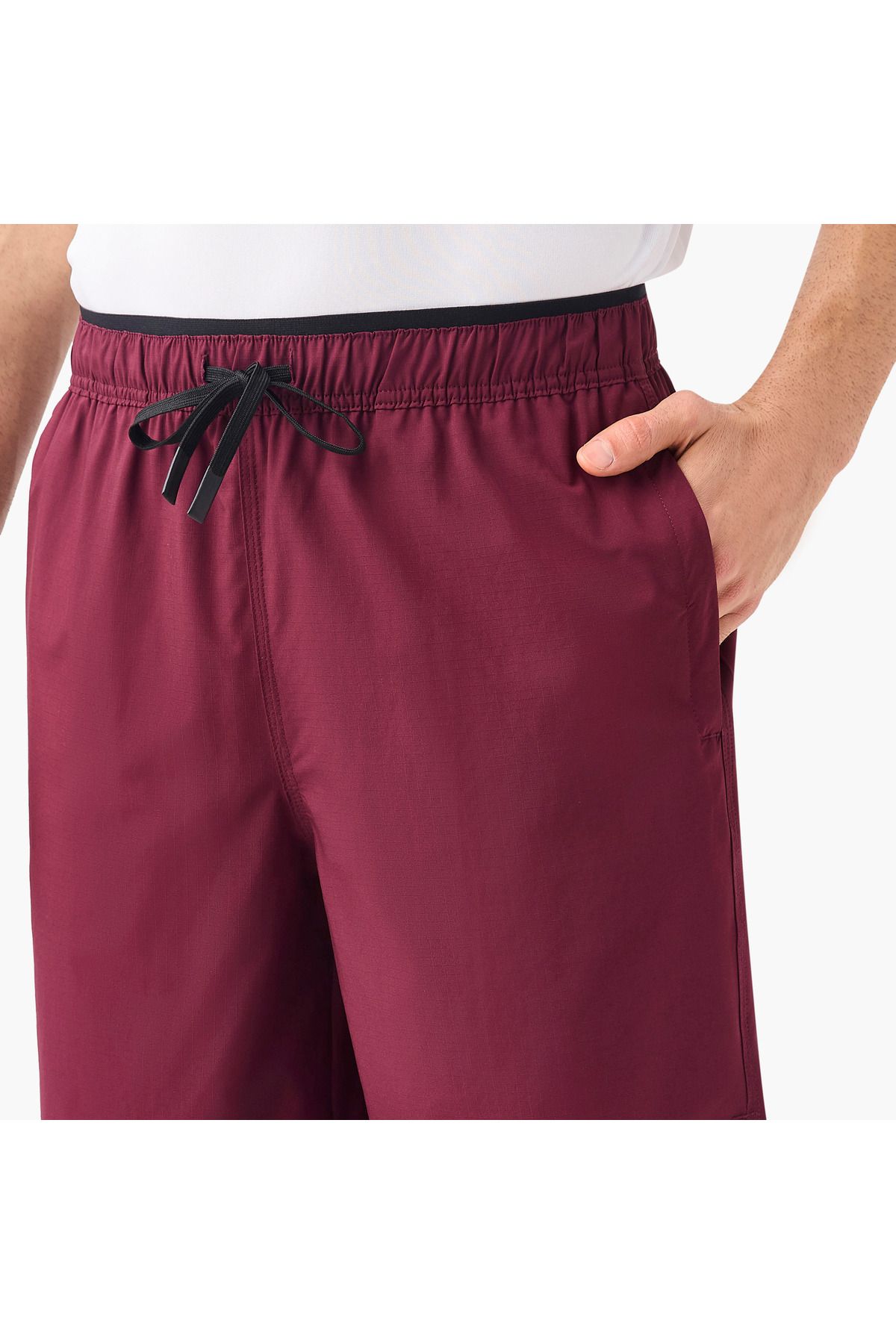 Adot-Solid Shorts With Drawstring Closure And Pockets 4