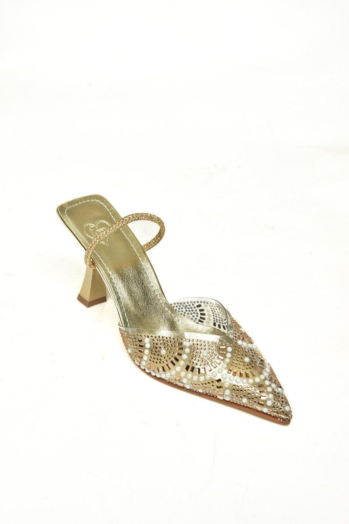 Fox Shoes-U 614296509   Goldfarbene Schuhe mit Perlenbesatz 6
