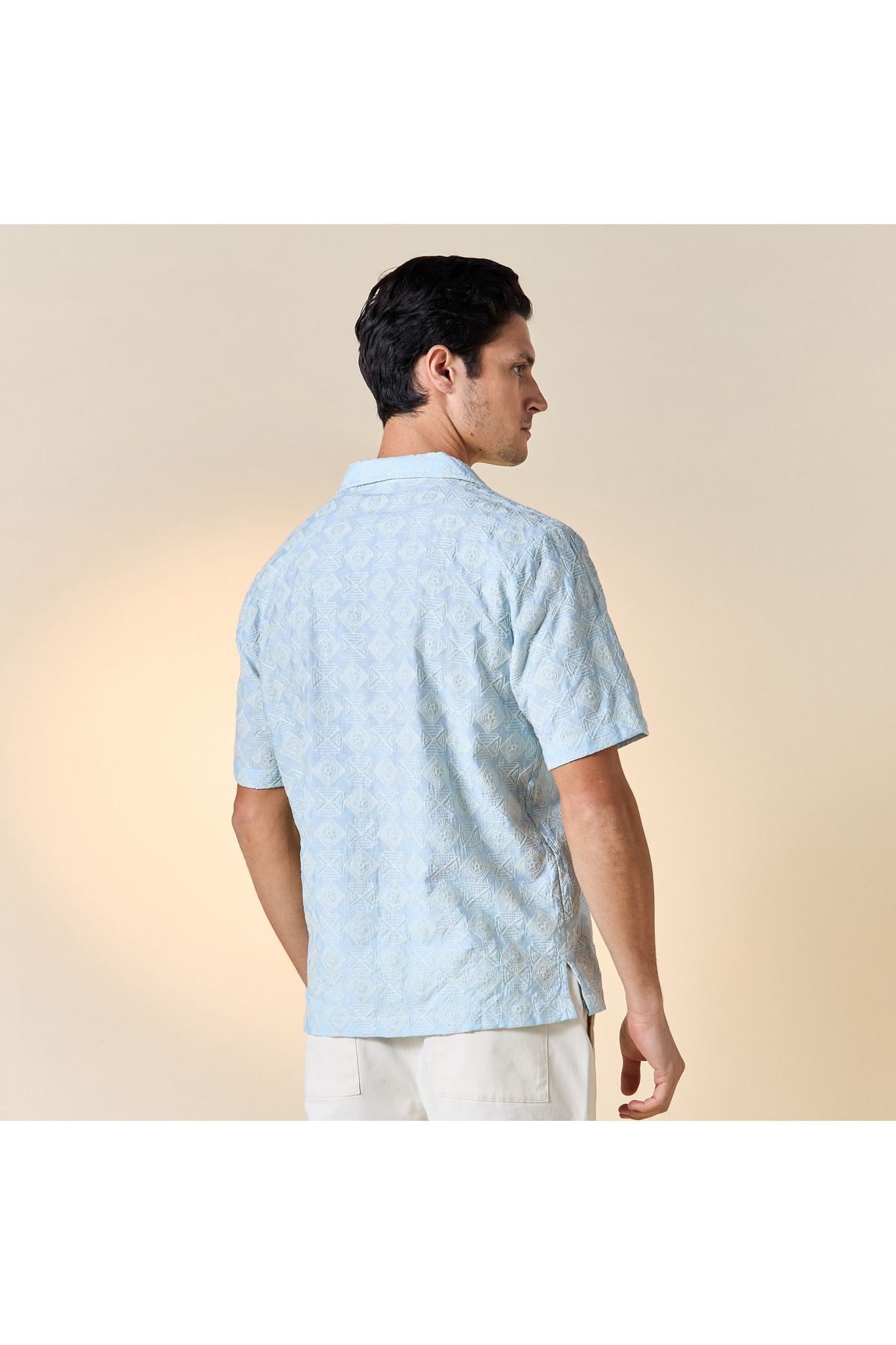 Iconic-Embroidered Shirt with Short Sleeves and Button Closure 3