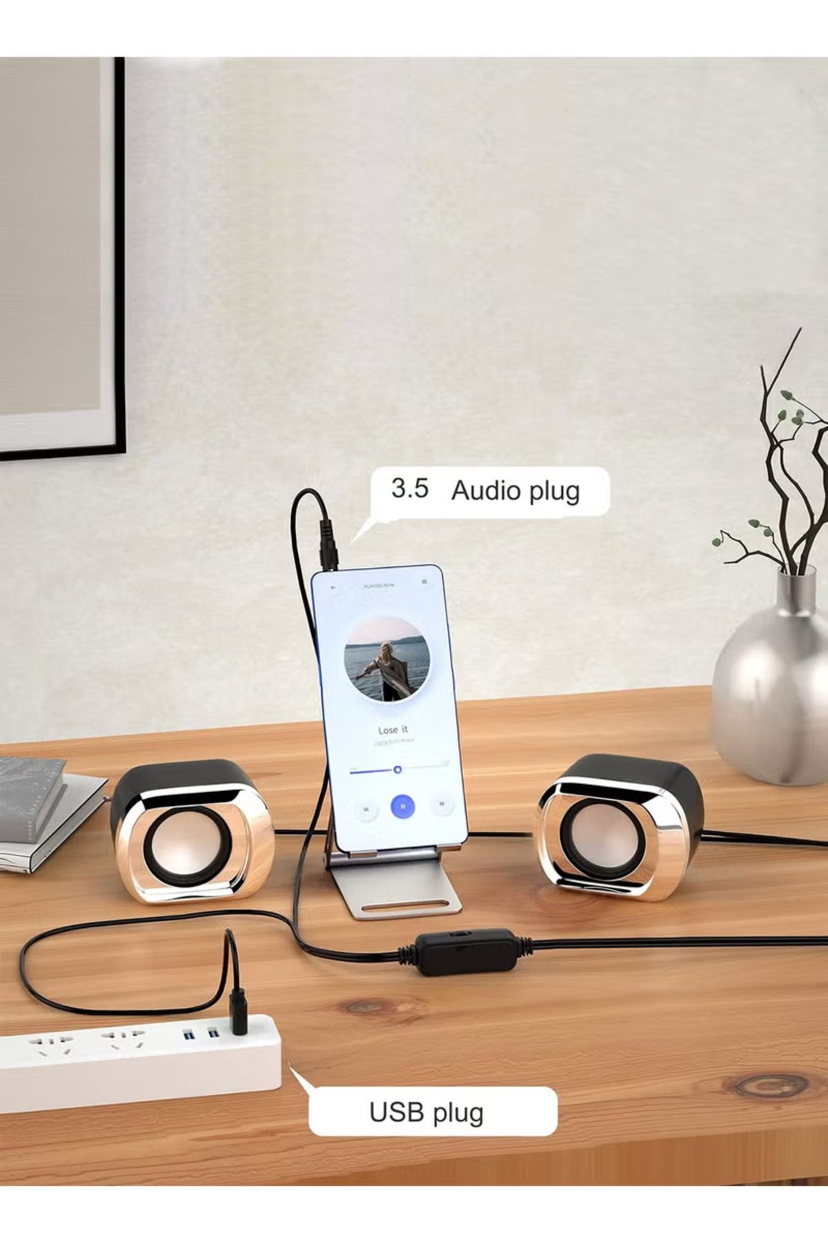 COOYA-Computer Speaker,with Volume Control and 3.5 Mm Audio Plug, USB Powered,for PC Tablets Cellphone 6