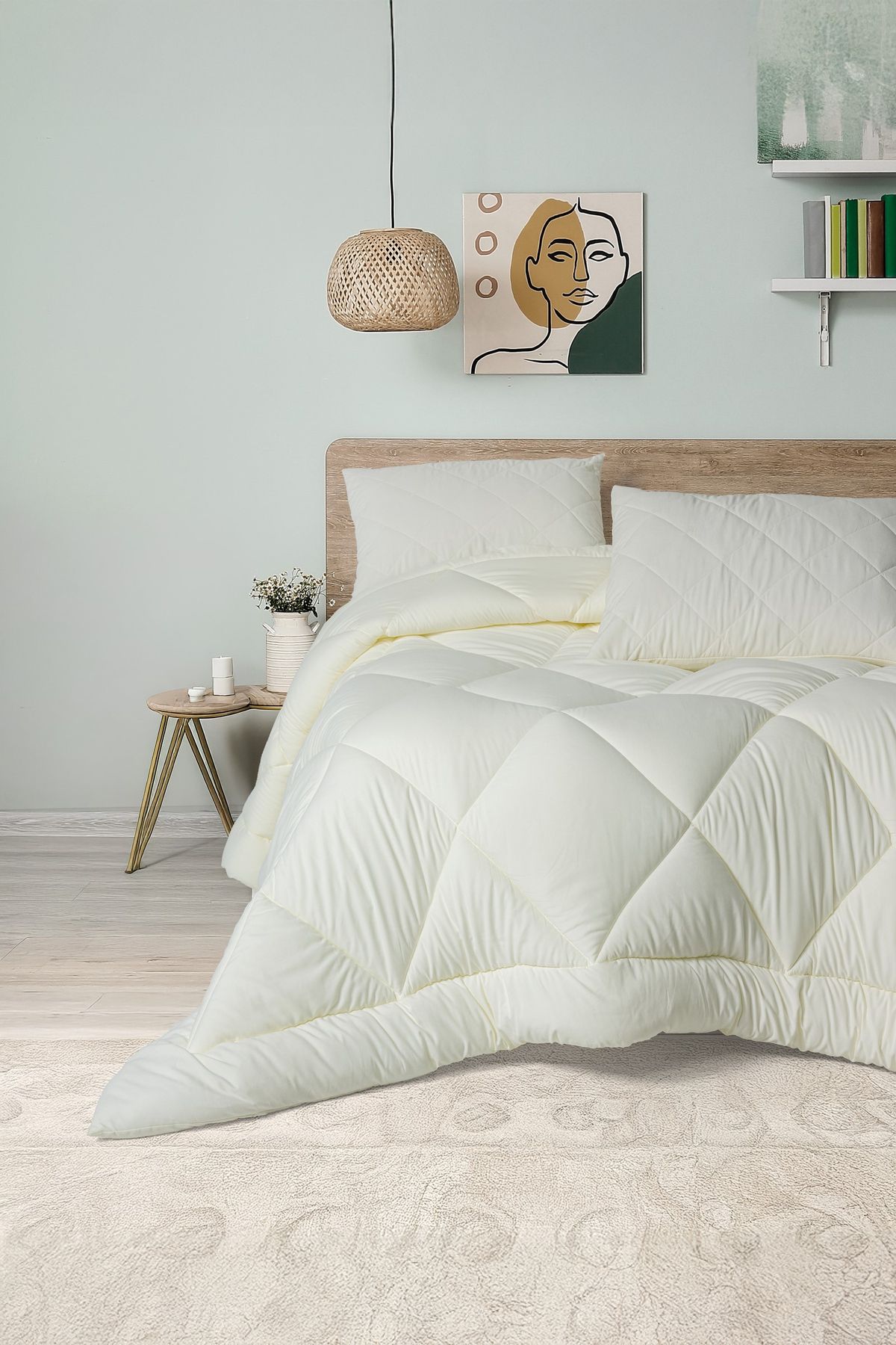 Cotton Box Set Pilota Dublu Softwash Ecru 180x200 Cearceaf De Pat - One Size