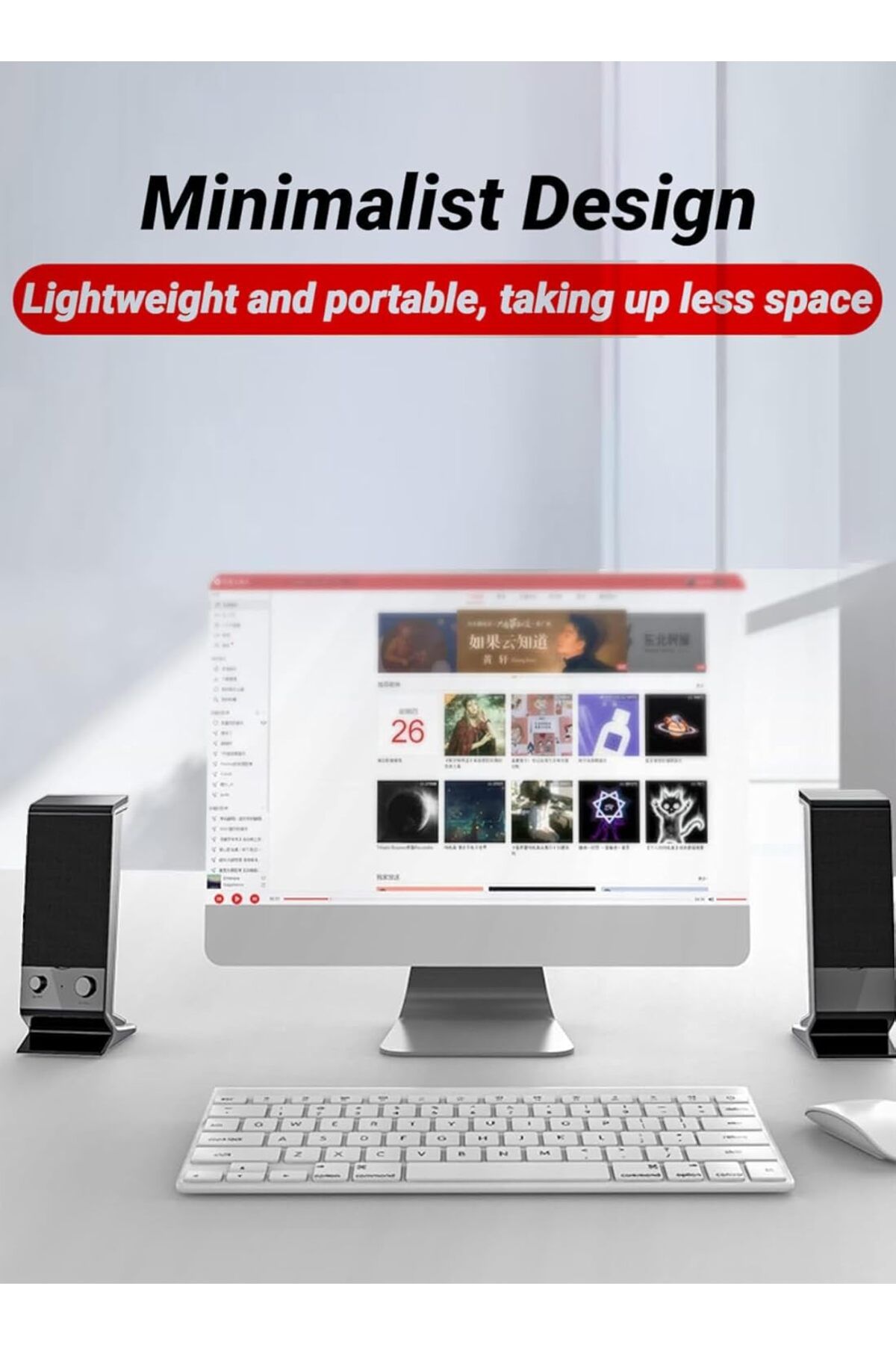 COOYA-Black Computer Speaker, Compact and Delicate, 3.5 Mm Audio Plug, USB-Powered, for PC Tablets 3