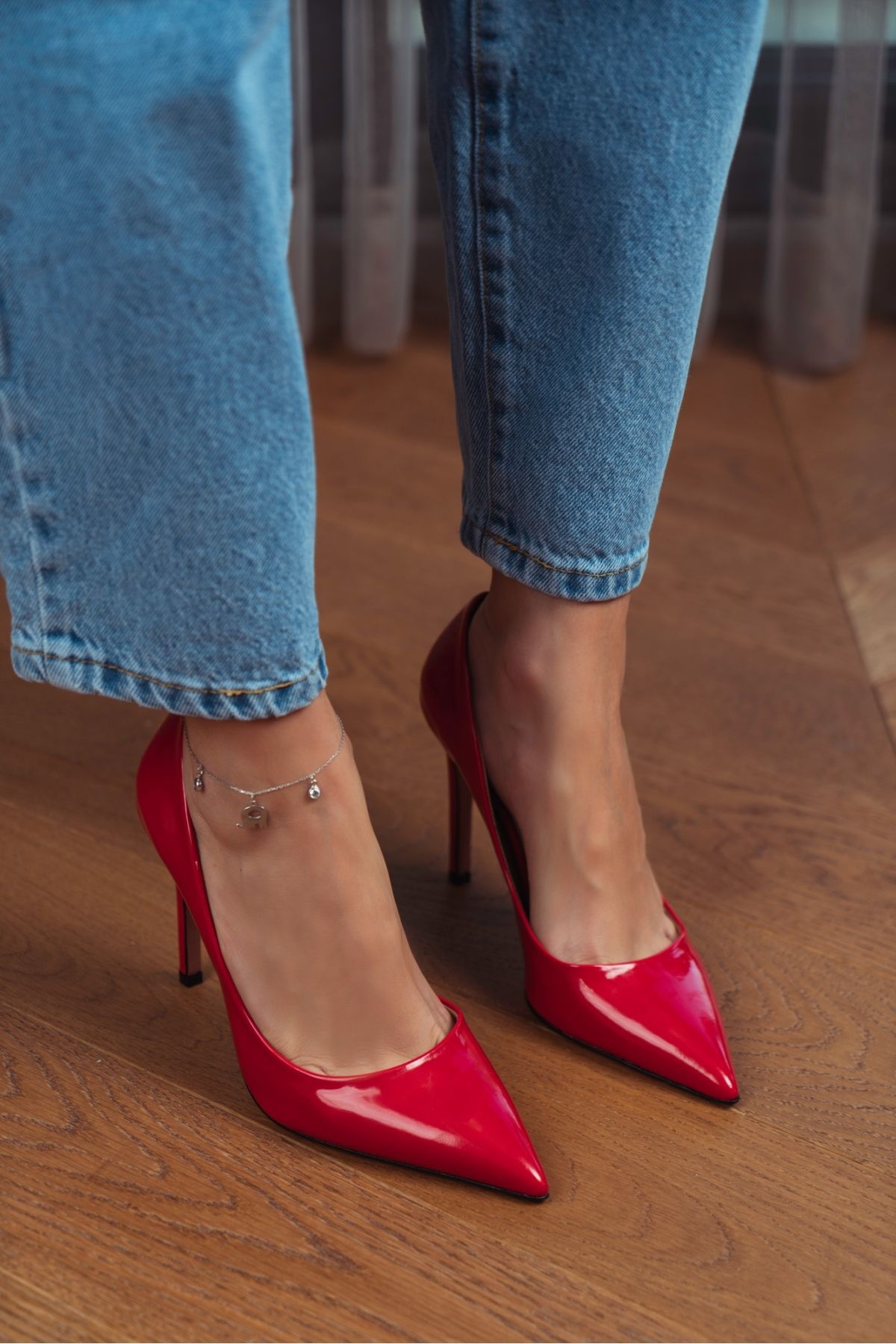 NİŞANTAŞI SHOES-Vanessa Damen-Stiletto aus rotem Lackleder mit spitzer Zehenpartie 3