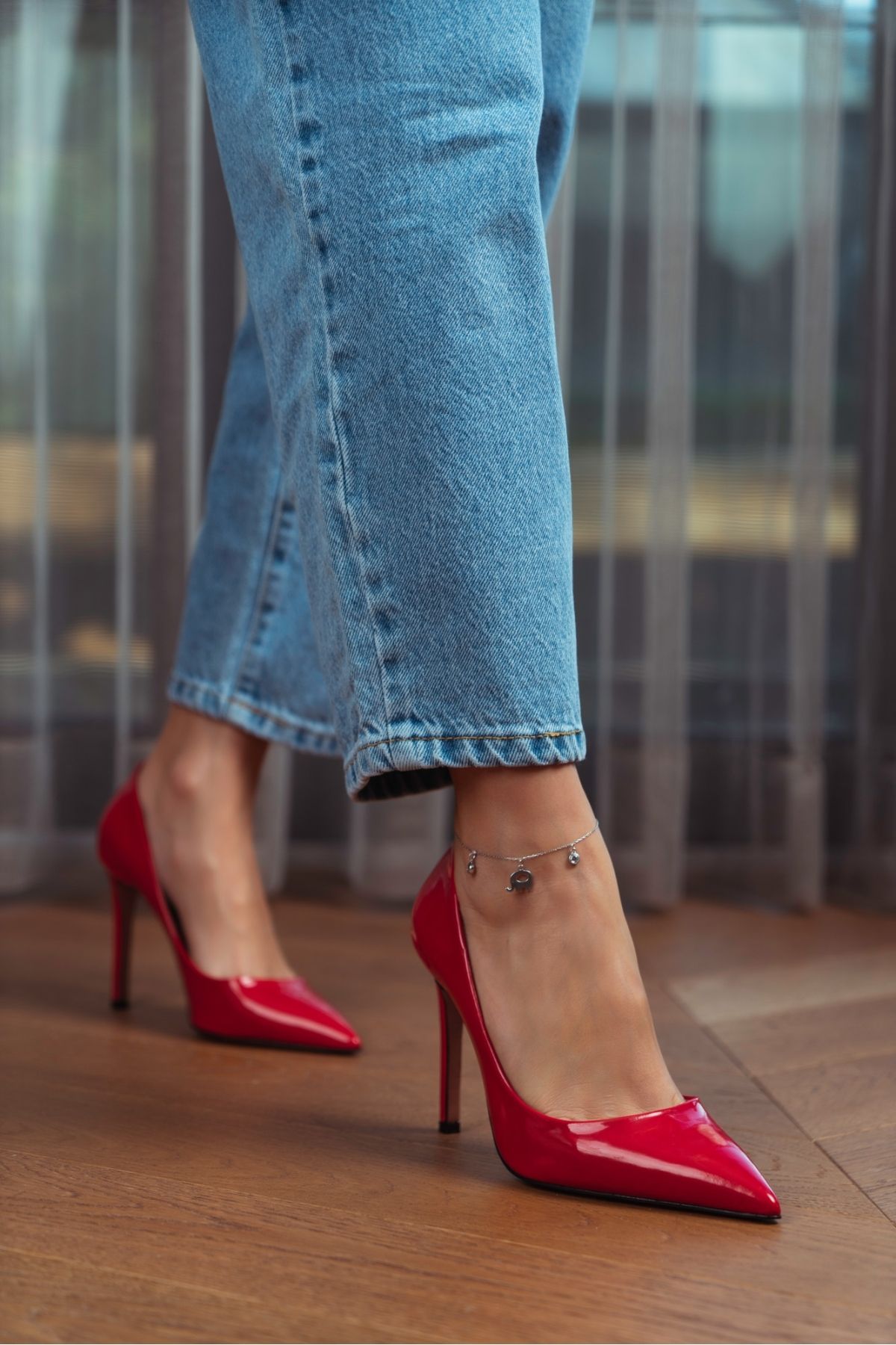 NİŞANTAŞI SHOES-Vanessa Damen-Stiletto aus rotem Lackleder mit spitzer Zehenpartie 2