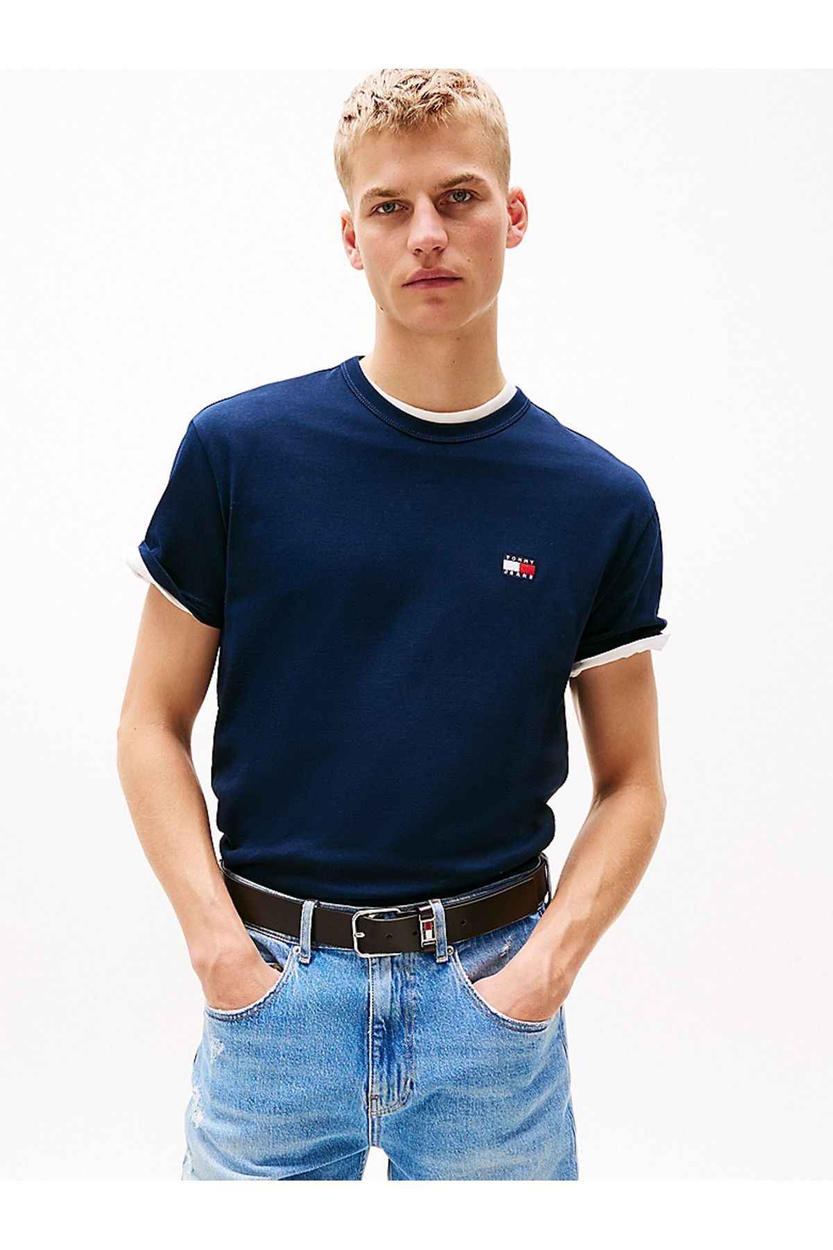 Tommy Hilfiger-Ανδρικό μπλουζάκι σκούρο μπλε τζιν Tommy 20322 2