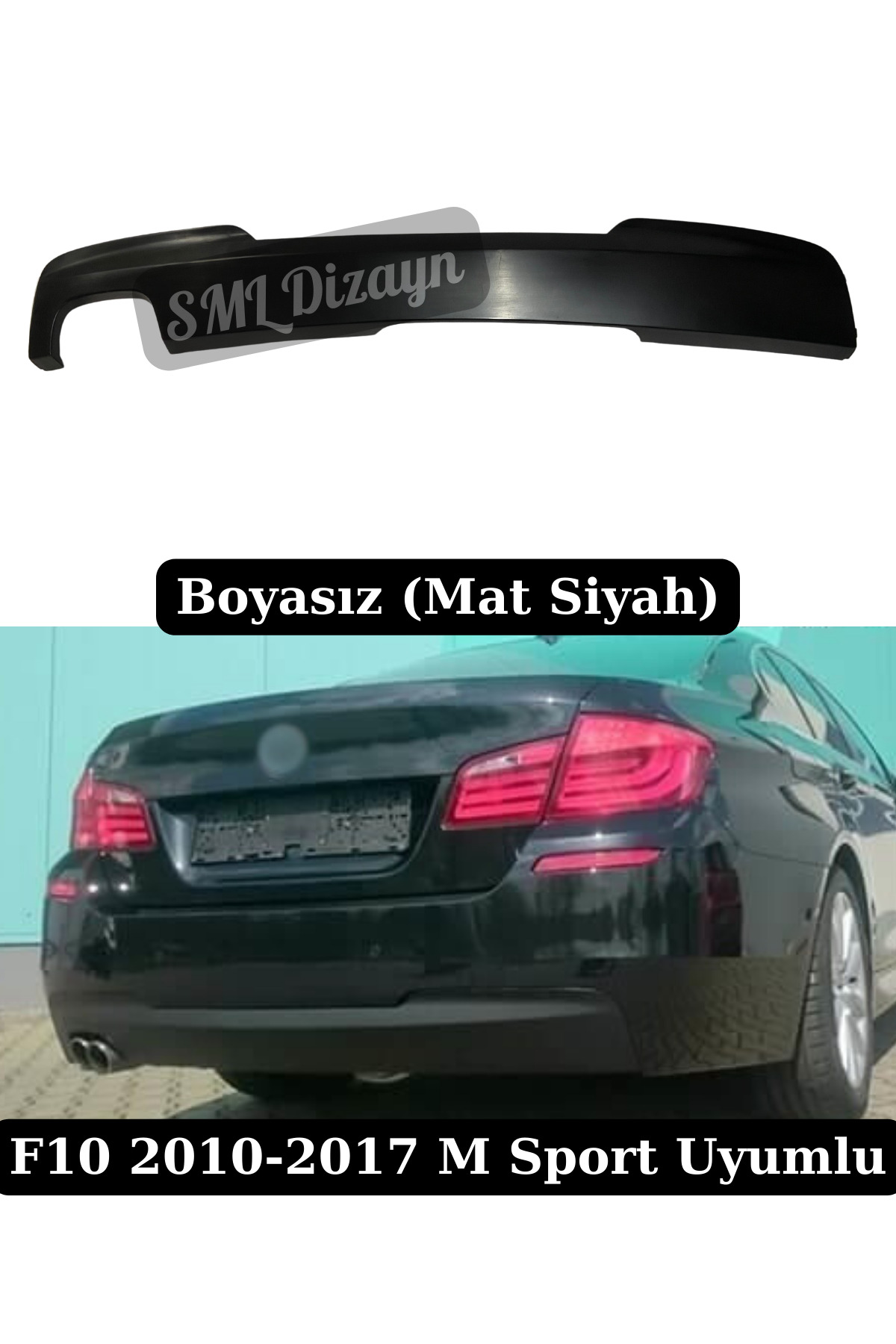 SML Dizayn BMW F10 550i Soldan Çıkış Difüzör Difizör Mat Siyah 2010 ...