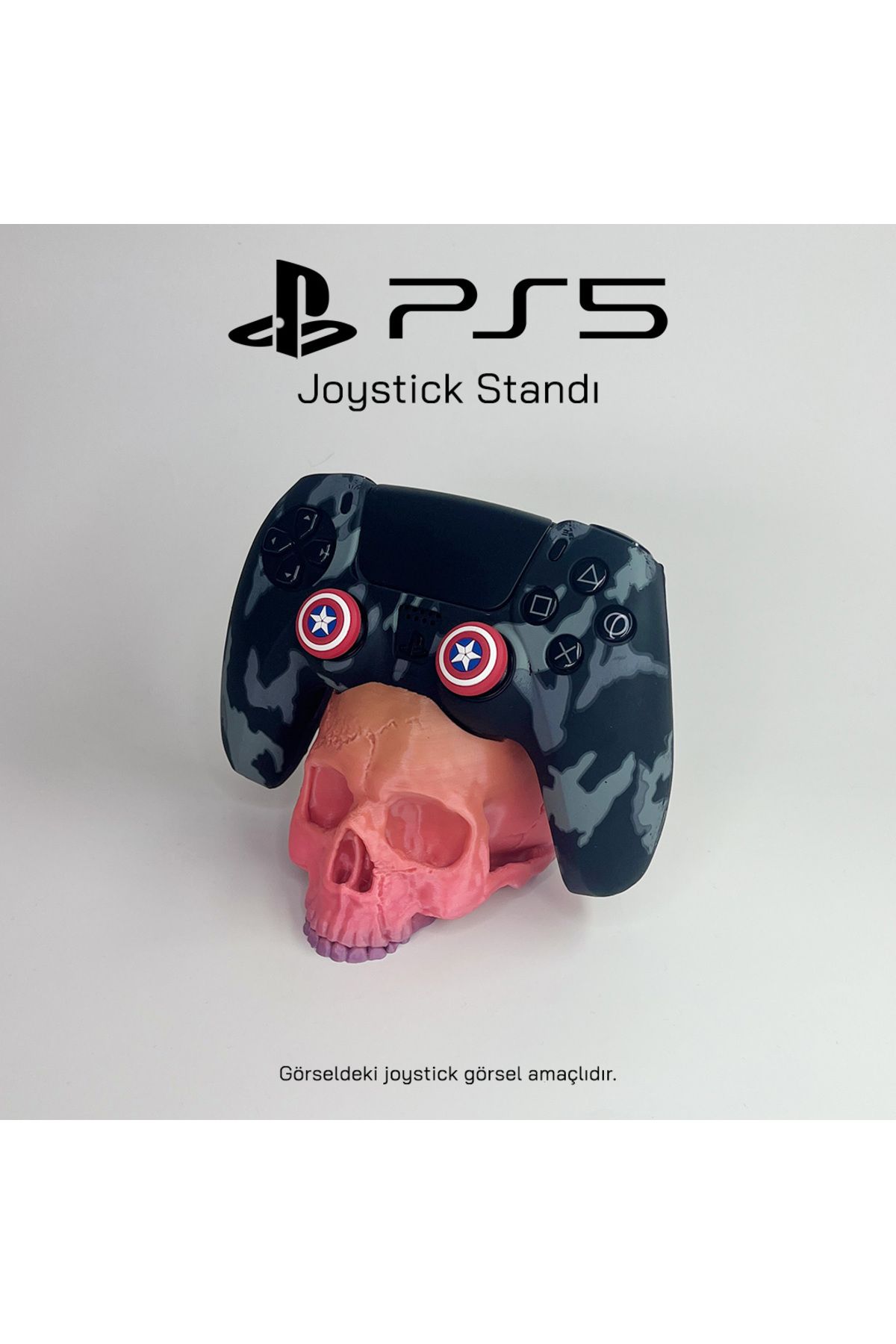 Gada Tekli Kurukafa Multicolor Ps4 - Ps5 Play Station 5 Uyumlu Dualsense Joystick Kol Standı | Renkli