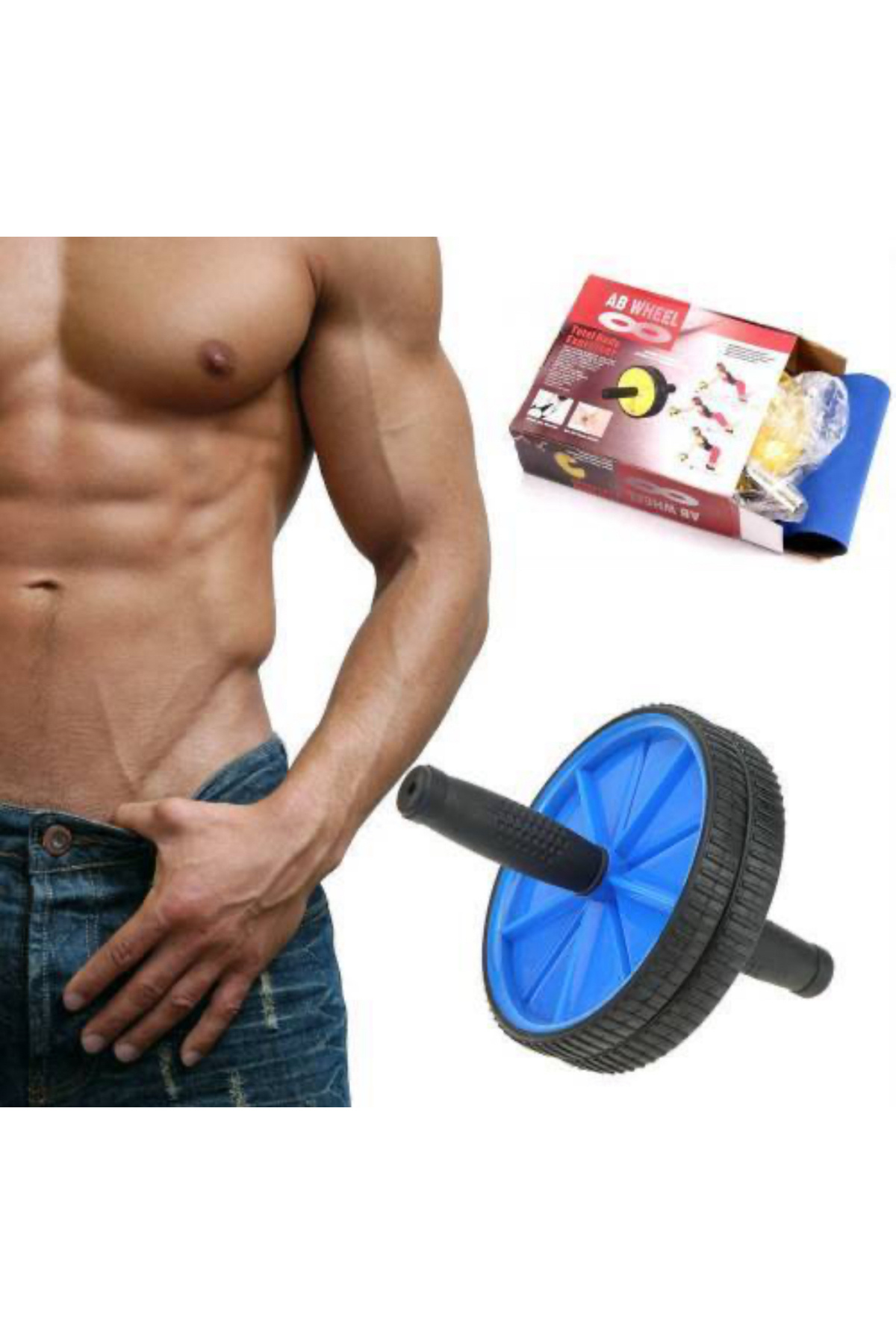 Leyaton Vücut Egzersiz Spor Aleti Tekerlekli Mavi