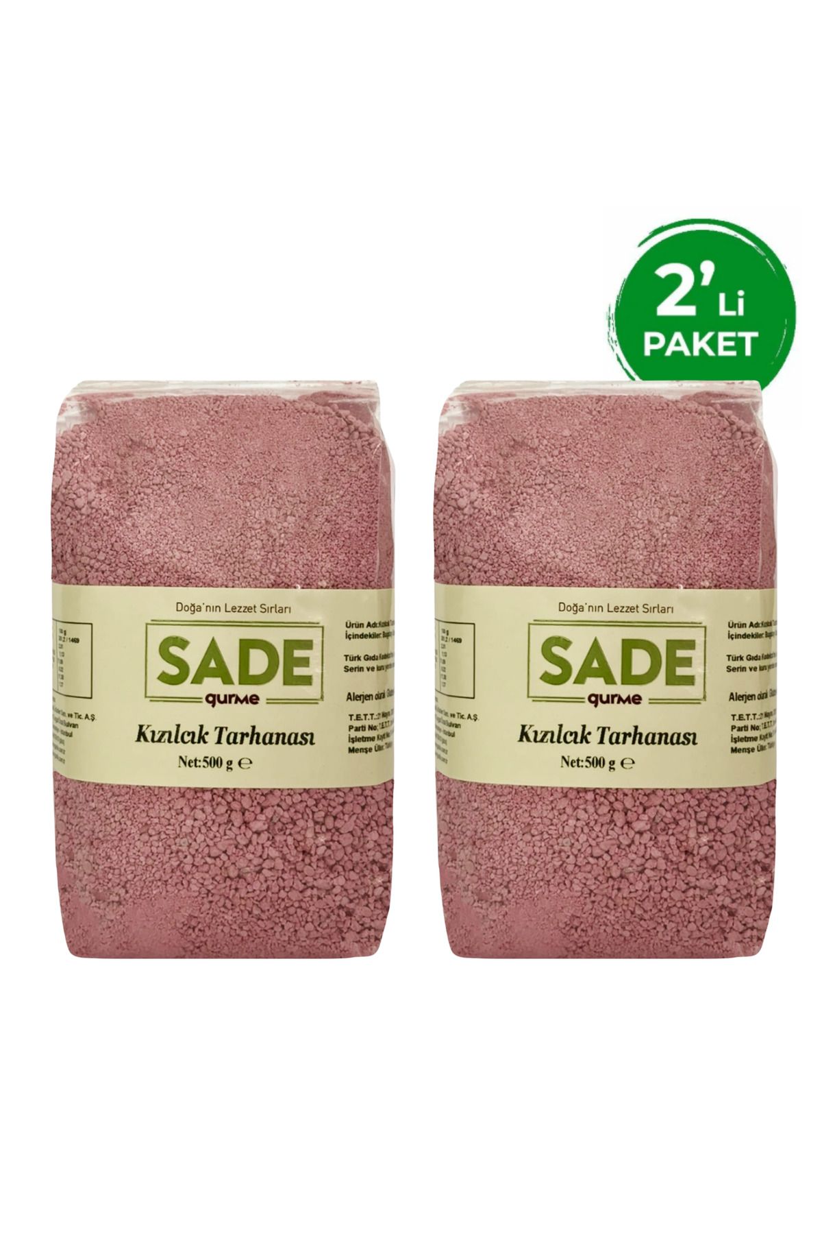 Sade Organik Sade Gurme Kızılcık Tarhanası 2'li Paket
