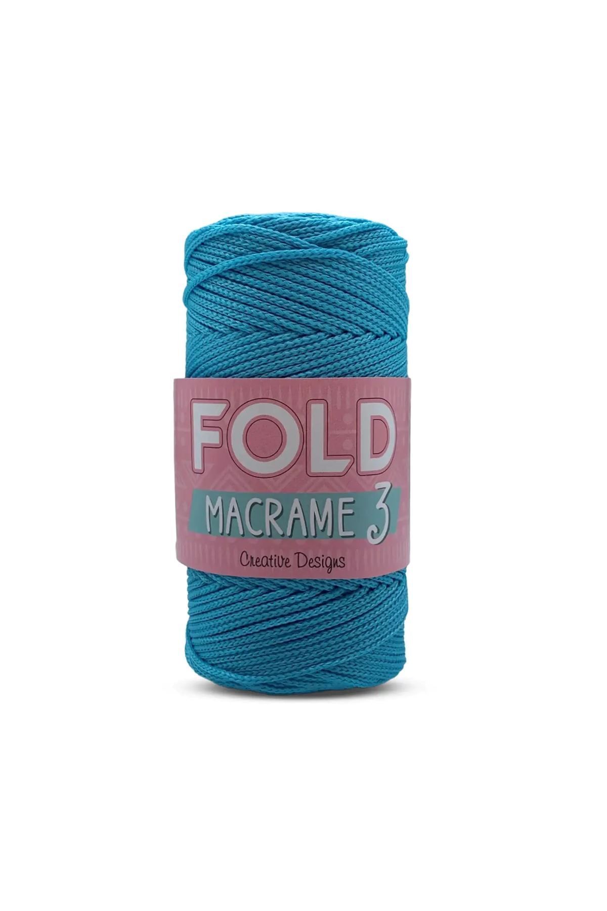 FOLD-غزل مكرامية رقم: 3 - 230 بوليستر، خيط 1 مم، 100 جرام 115 متر 1