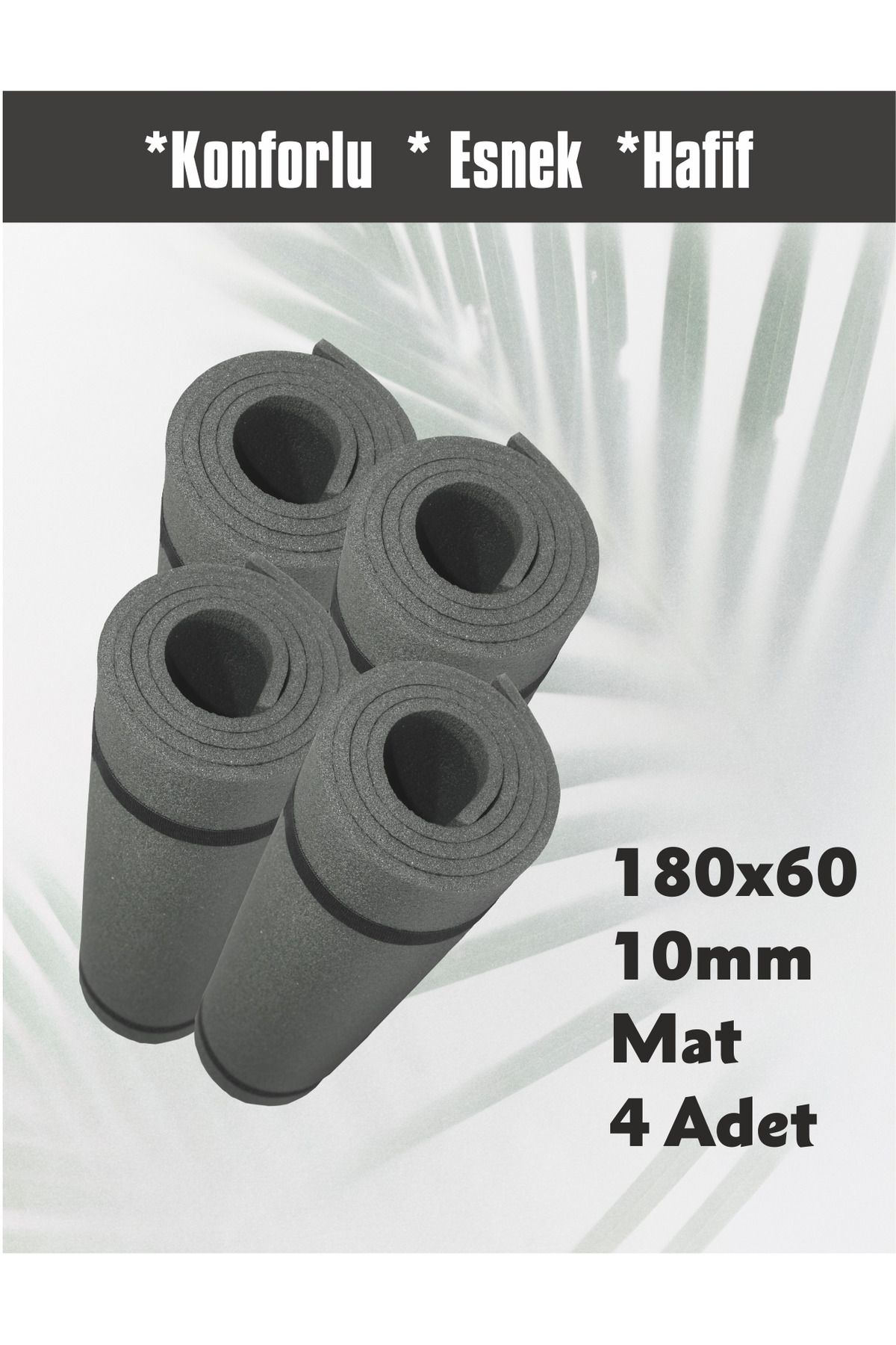 FoamStore 180x60cm 10mm Antrasit Kamp Matı 4 Adet