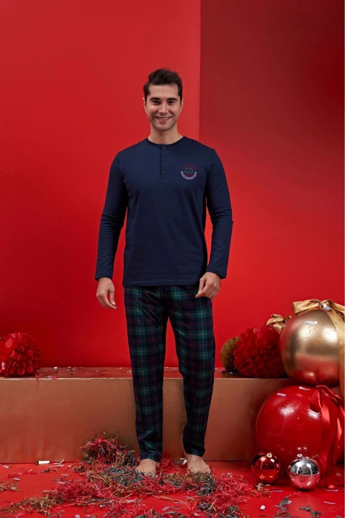 FTT SHOPPING MARKET Ower Sleep 1586 Erkek Uzun Kol Pijama Takımı