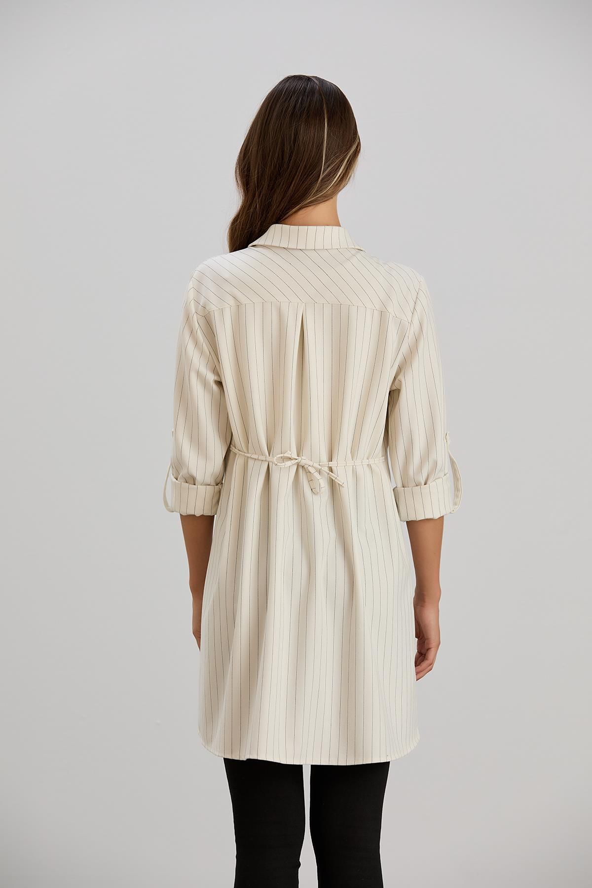 Işşıl-Işil 4546 - Striped Bias Cut Maternity Shirt and Tunic 8