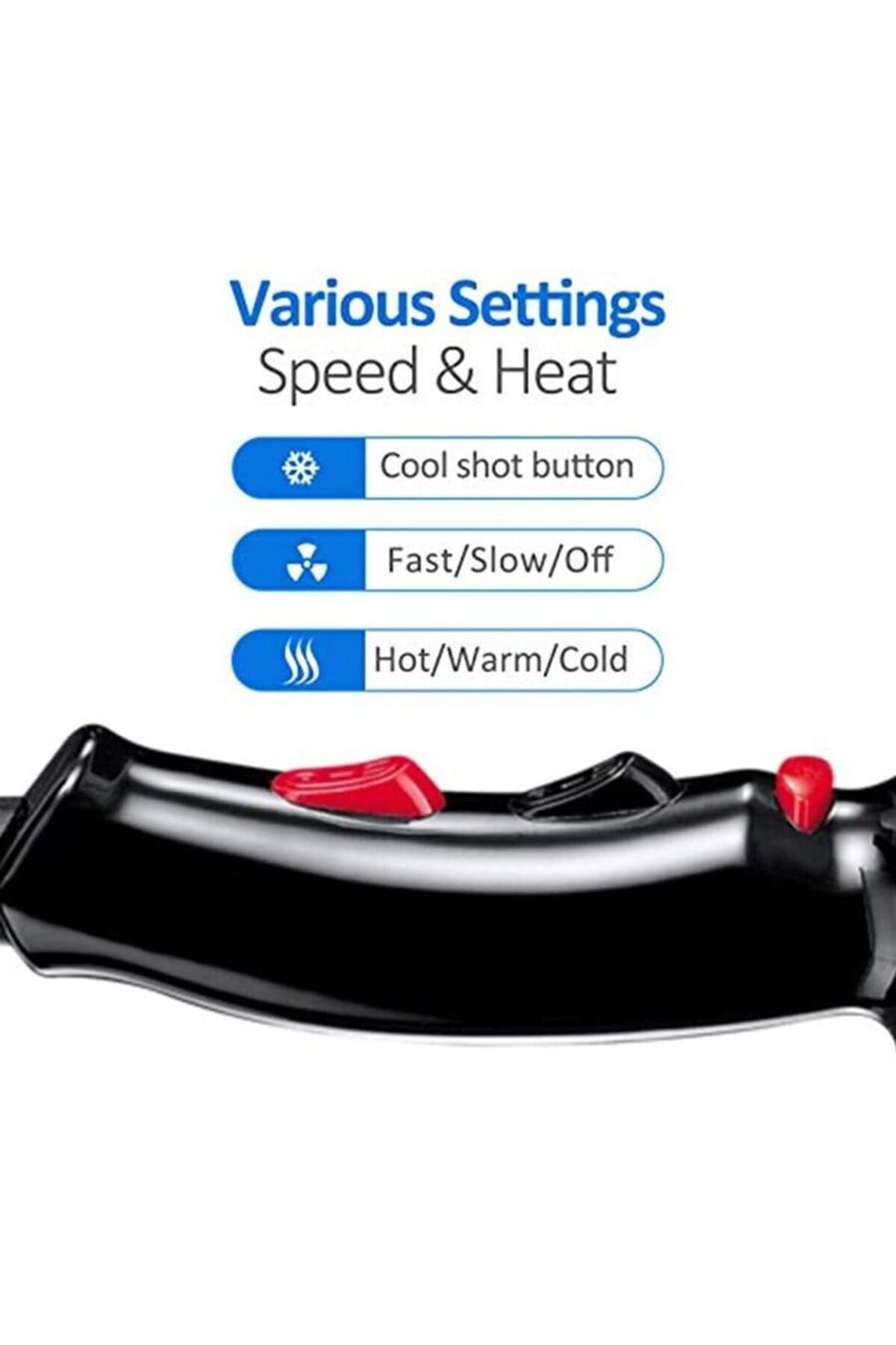 مجفف الشعر الإلكتروني RE-2042- أسود