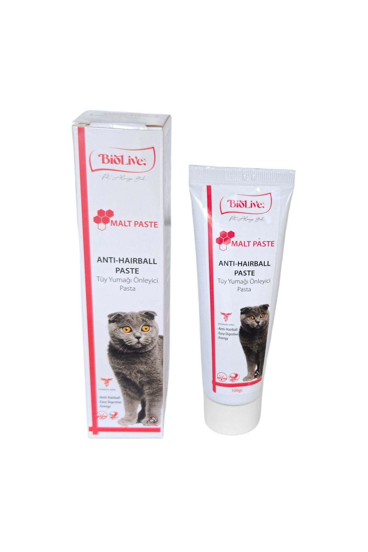 OEM Biolive AntiHairBall Kediler İçin Tüy Yumağı Önleyici Paste 100gr