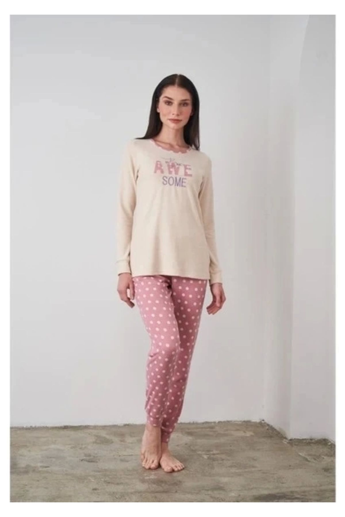 FTT SHOPPING MARKET Pjs 24503 Yazı Detaylı Pijama Takımı