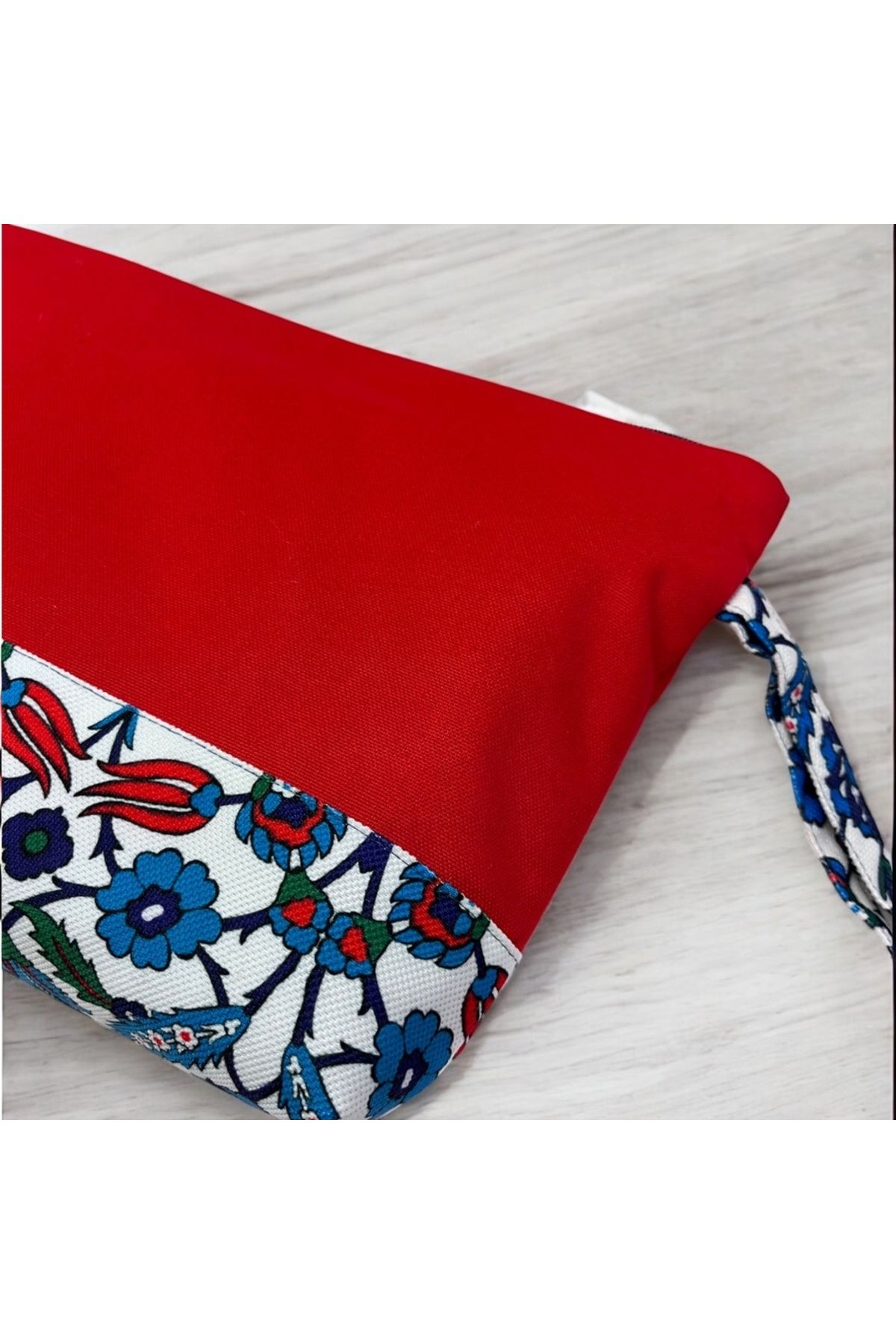 Atölye No 35-Kulturtasche Damen, Kosmetiktasche Rot, Etnisches Muster, 32x24 Cm 8
