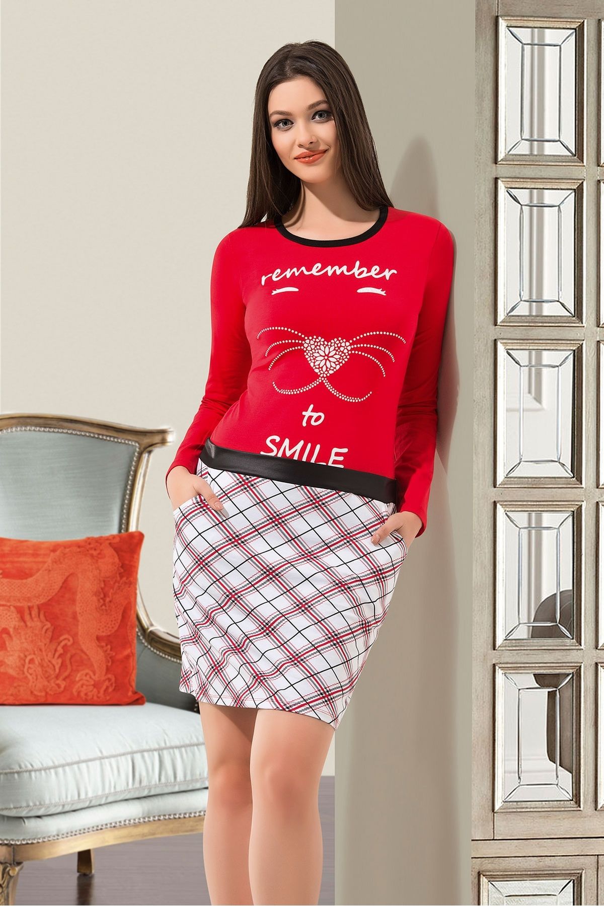 FTT SHOPPING MARKET Ekose Desenli Tunik 946