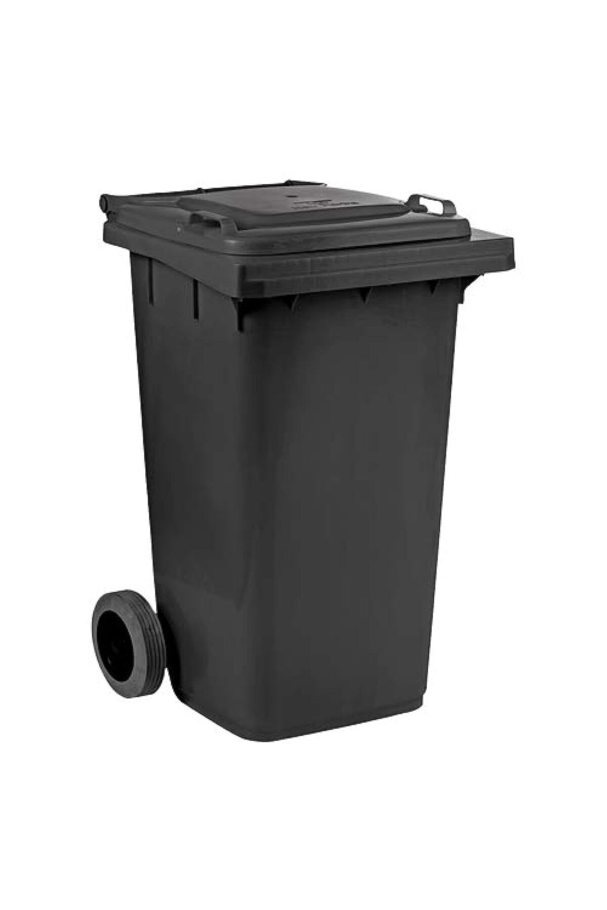 سلة المهملات بعجلات باللون الأسود سعة 240 لتر