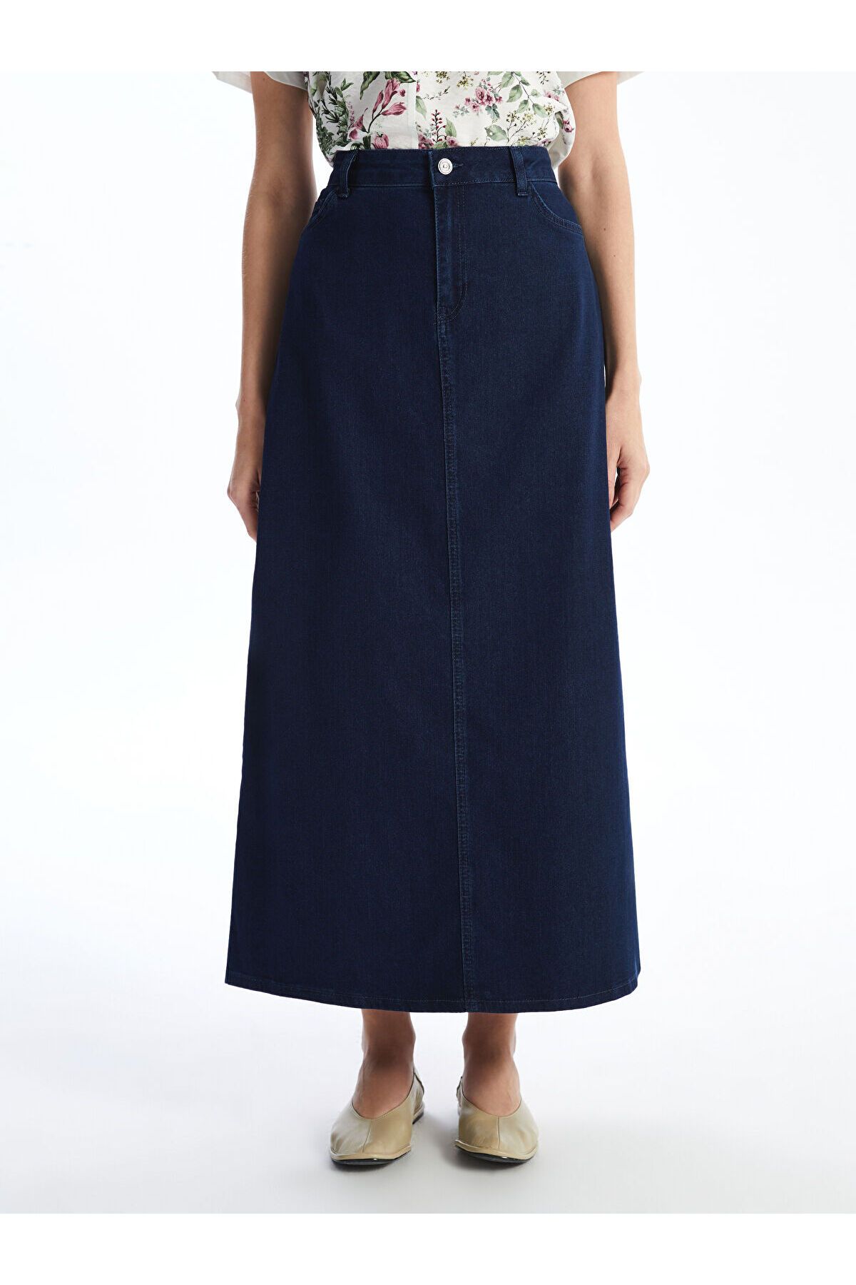 LC Waikiki-Standard Fit Women's Jean Skirt 2