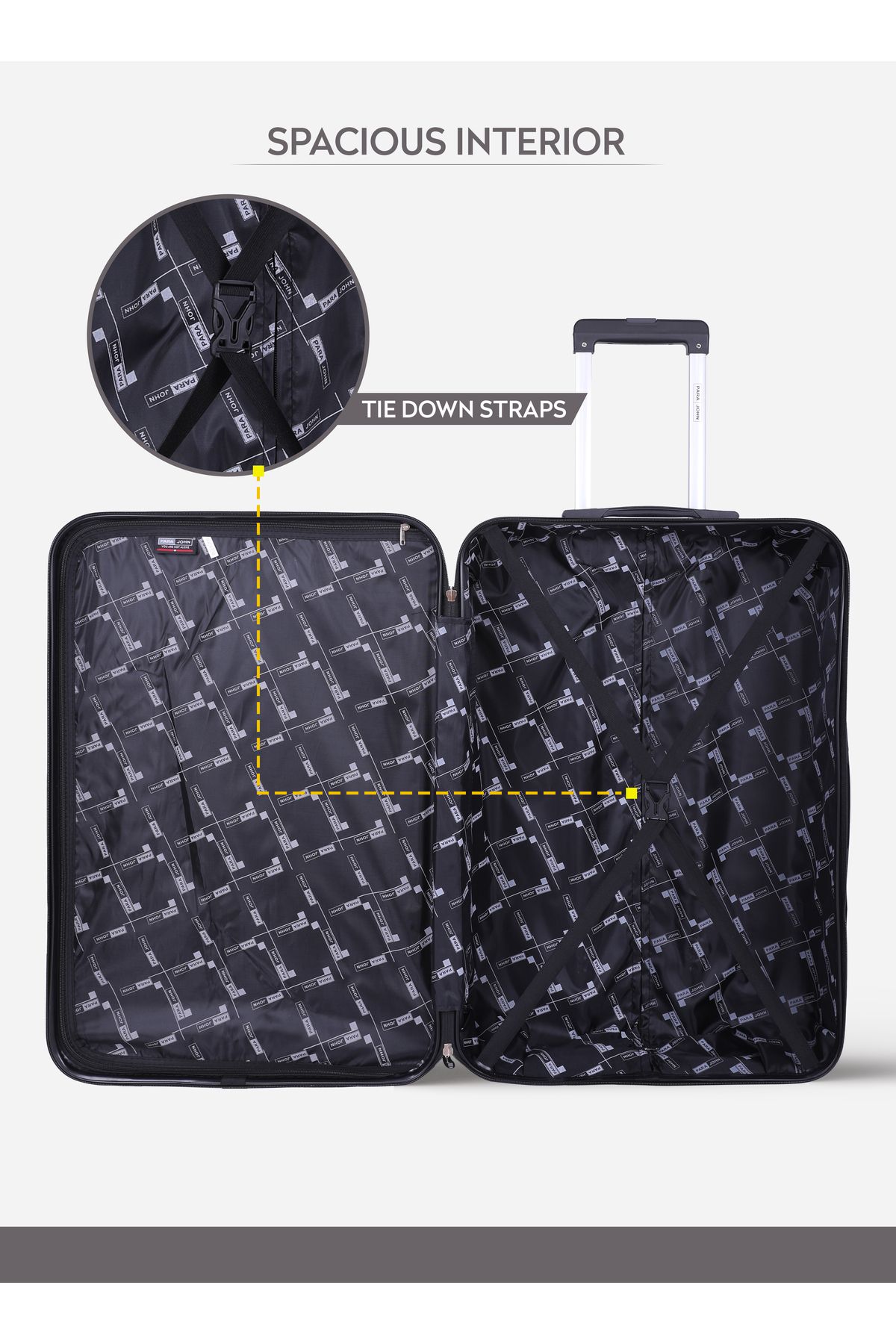 PARAJOHN-Spiral Set of 3 ABS Hard Case Luggage Trolley Bag with 4 Spinner Wheels & Lock 4