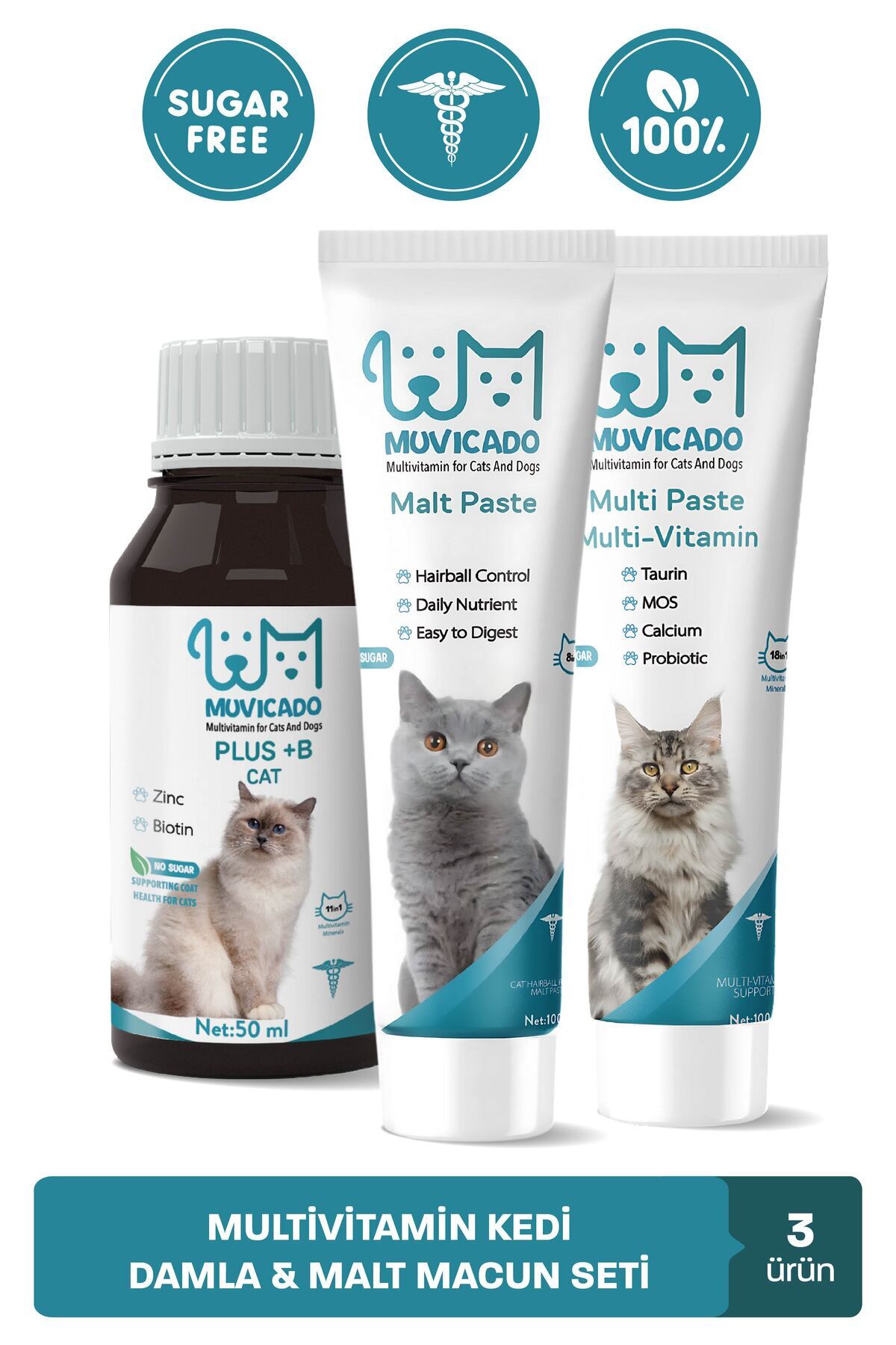 muvicado Kedi Tüy Bakım Seti