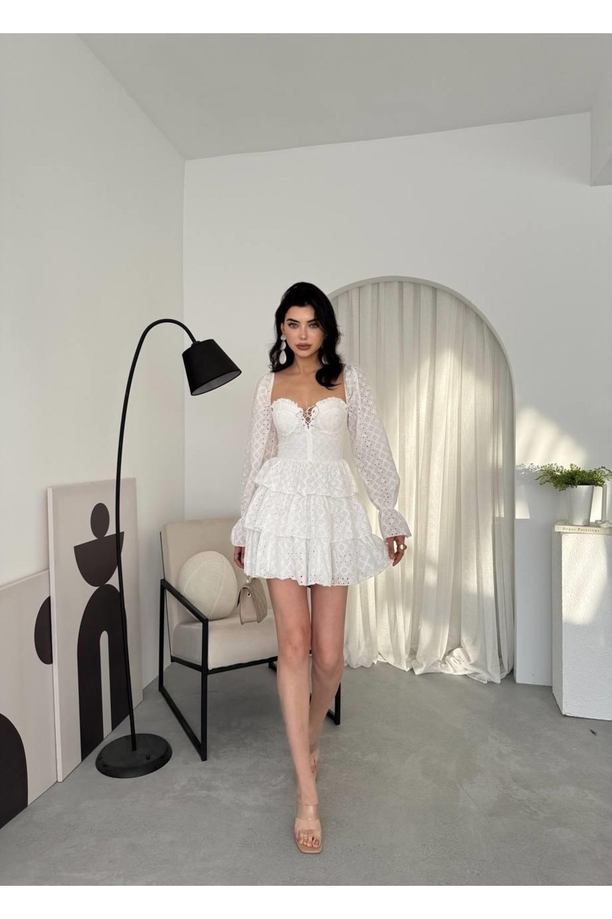 Kokosh moda Oxfo Göğüs Bağlamalı Elbise