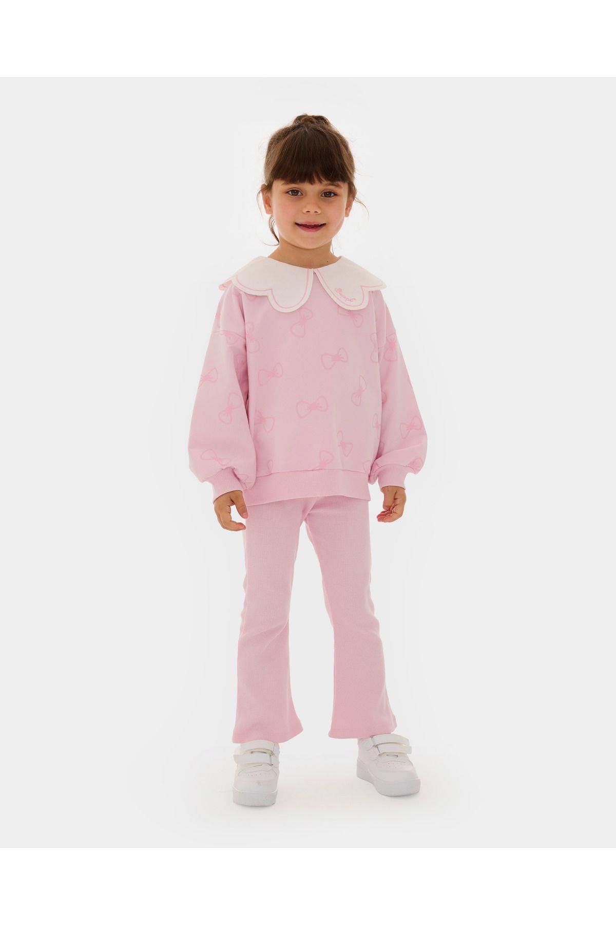 Magu-Girl's Spanish Tights Cotton Baby Collar Sweatshirt and Bottom Set 2