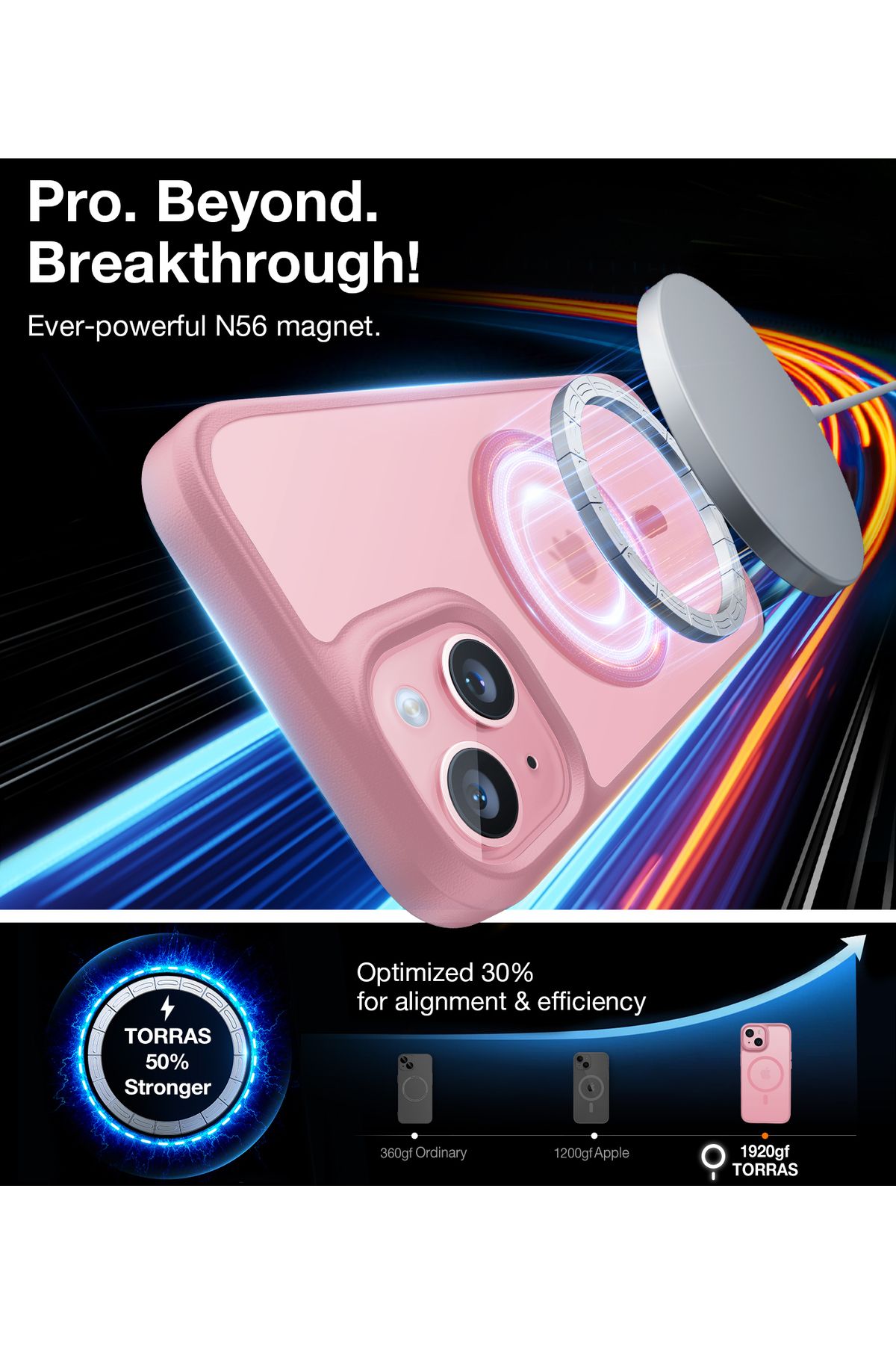 TORRAS-Magnetic Shockproof Case for iPhone 15/14, 12FT Drop Protection, Slim, Anti-Scratch, Blue 3