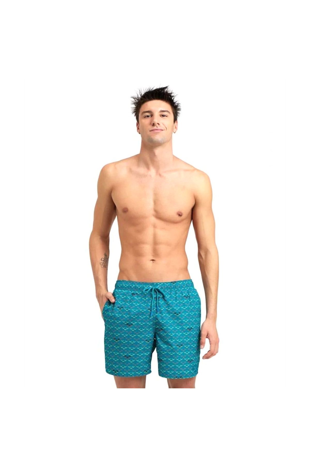 ARENA-Beach Allover Men's Green Swim Shorts005980600 1