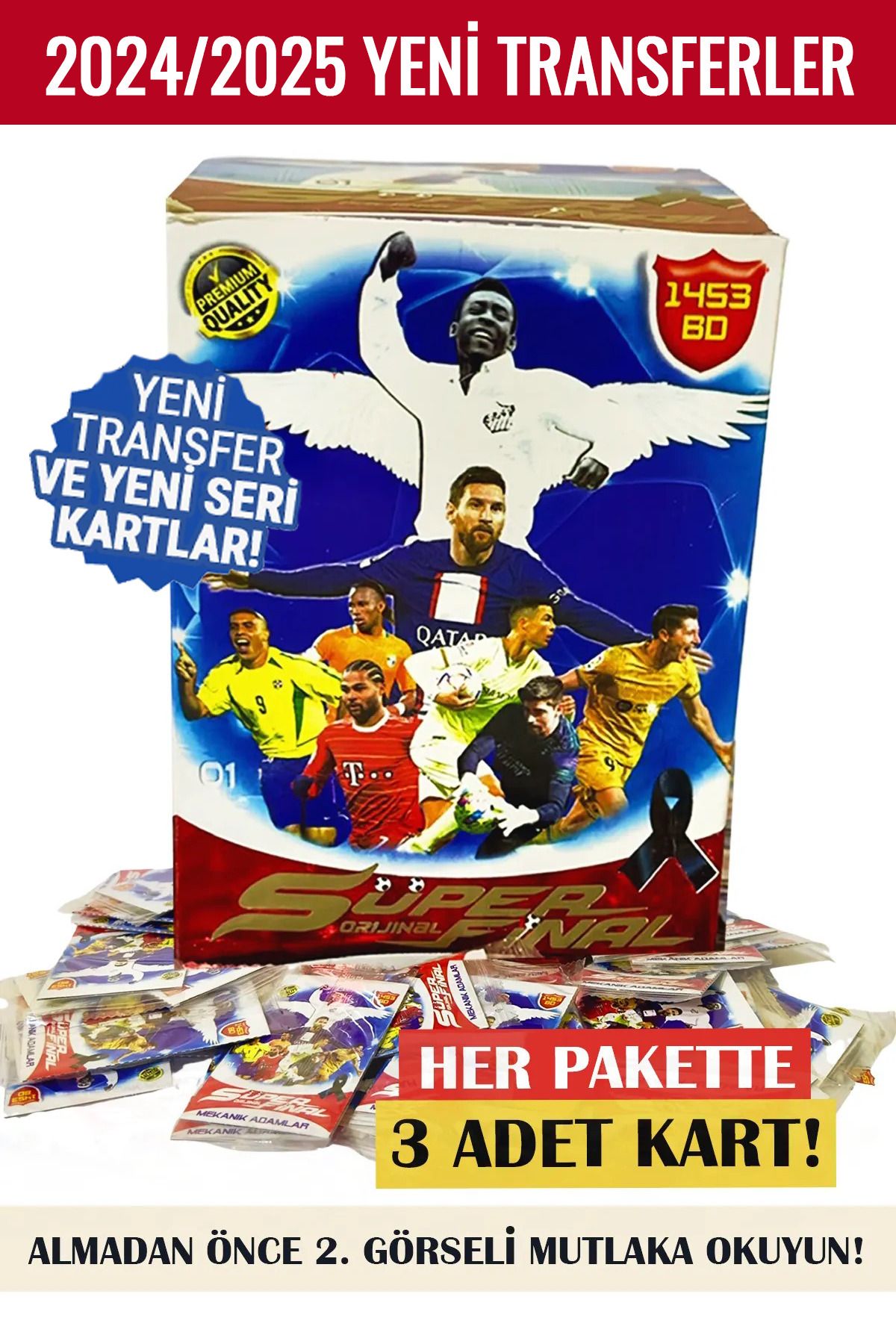 Futbolcu Süper Final Mekanik Adamlar Futbol Kartı 2025 Toplam 90 Kart (30 PAKET VE KUTUSUZ)