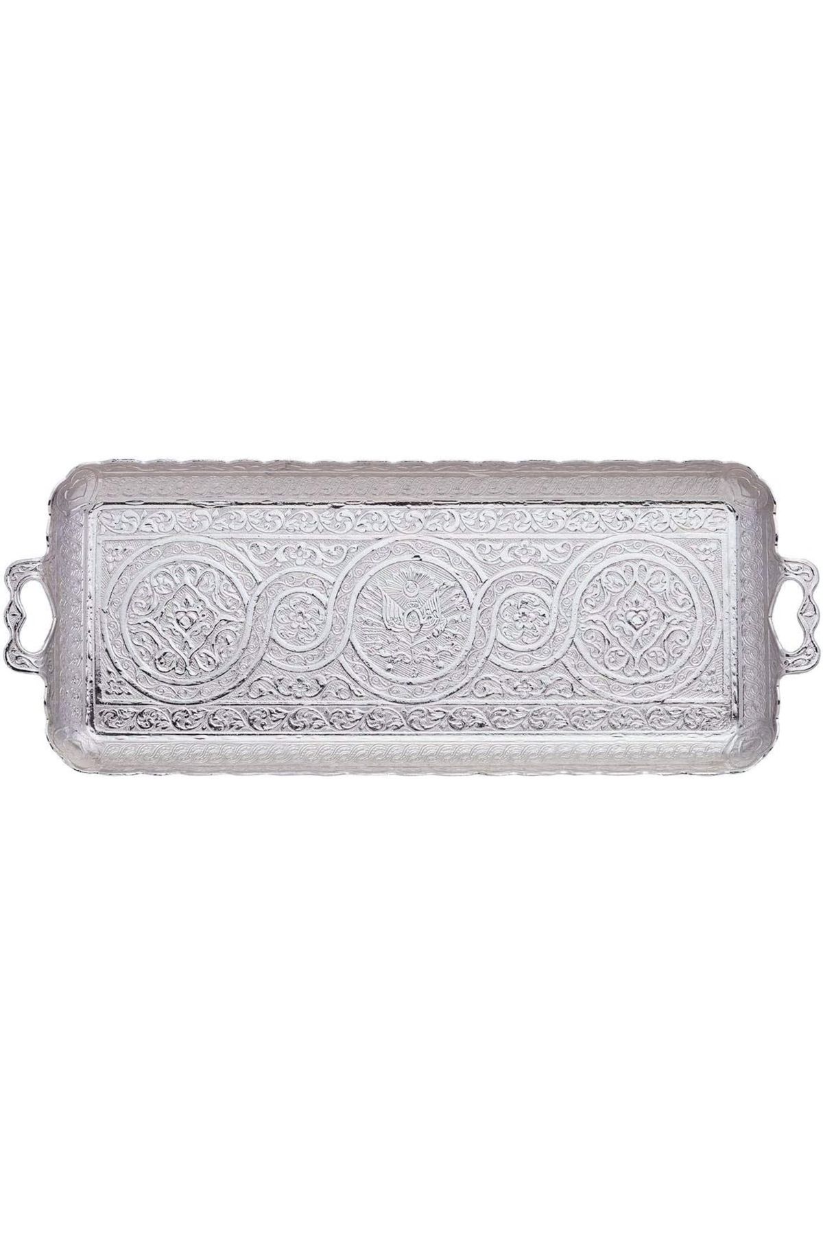 KT HOME-2-Person Tray 33X14Cm - Serving Rectangle for Handle Tray Cast Tray 1