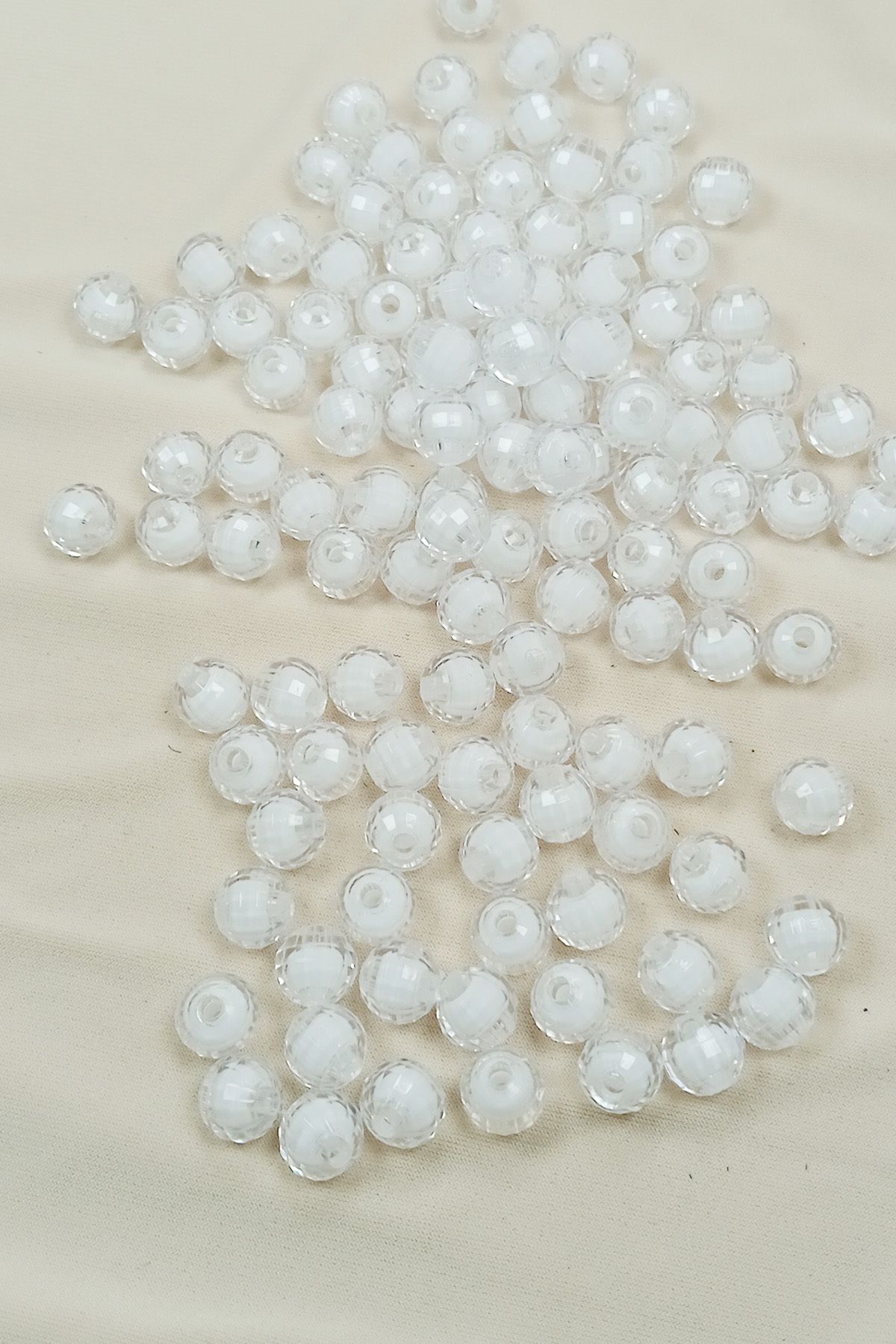 Mu Art Dünya Boncuk İçten Boncuklu Bileklik Çanta Boncuğu 10 Mm 50 Gr Beyaz - Bnc463