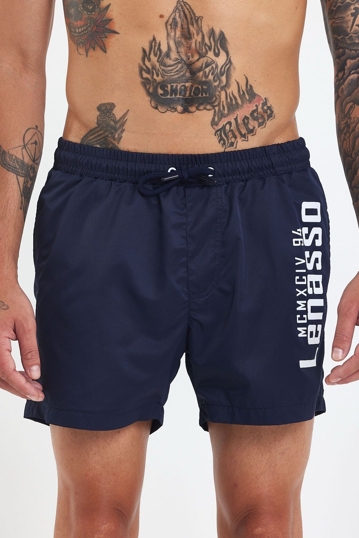 MADZEYMODA-Premium Men's Lined Navy Blue Swim Shorts Ls-95047 5