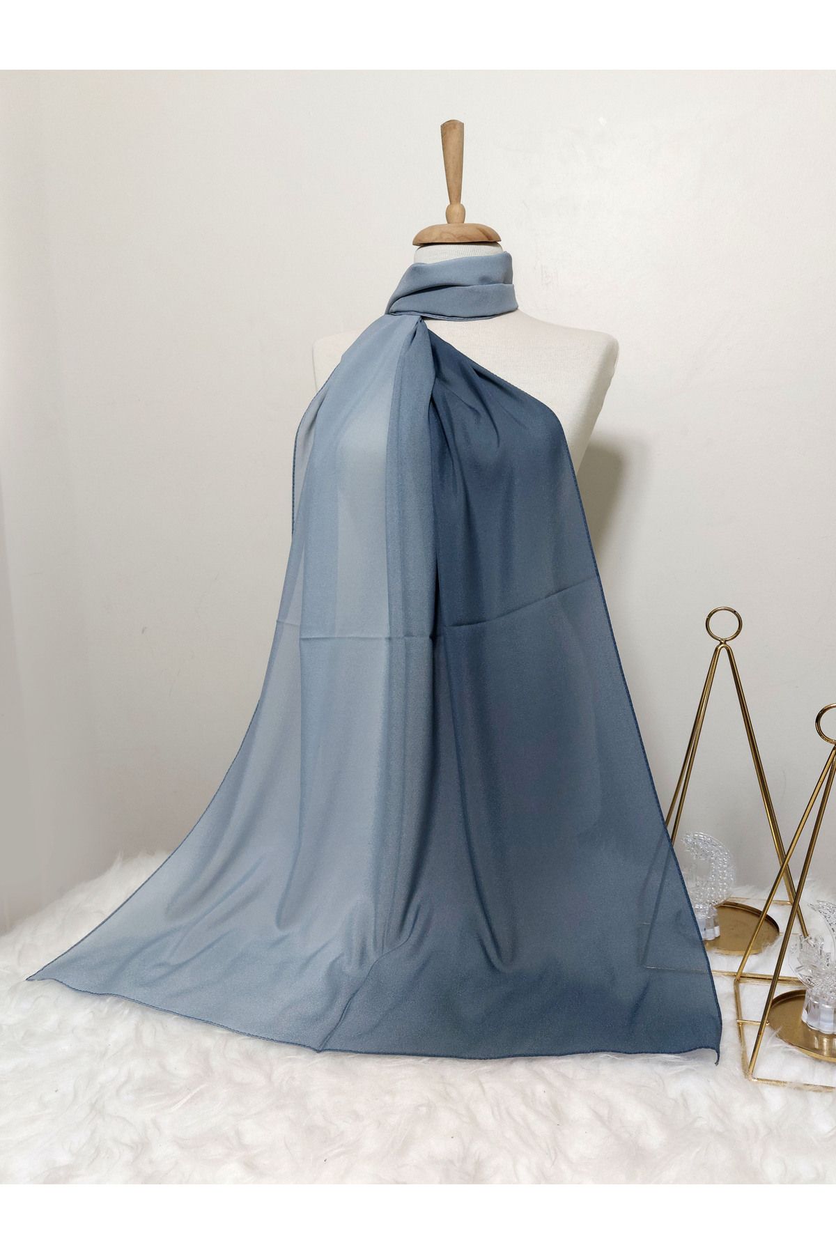 REMOMODA-Italian Chiffon Shawl Gradient Model You Can Use Both Sides, High Quality Soft-Soft 2