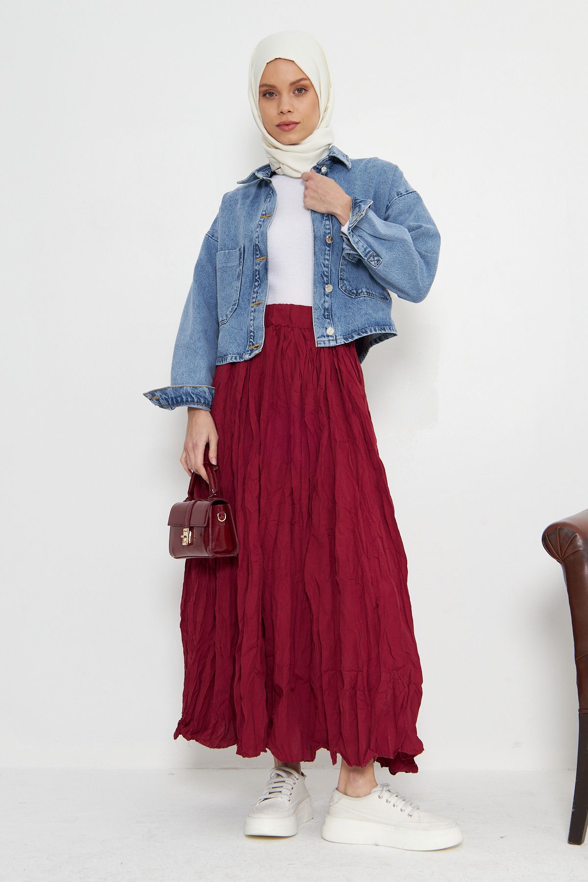 RTBUTİK-Crinkle Crinkle Hijab Skirt, Hijab Skirt, Women's Gift Skirt 2