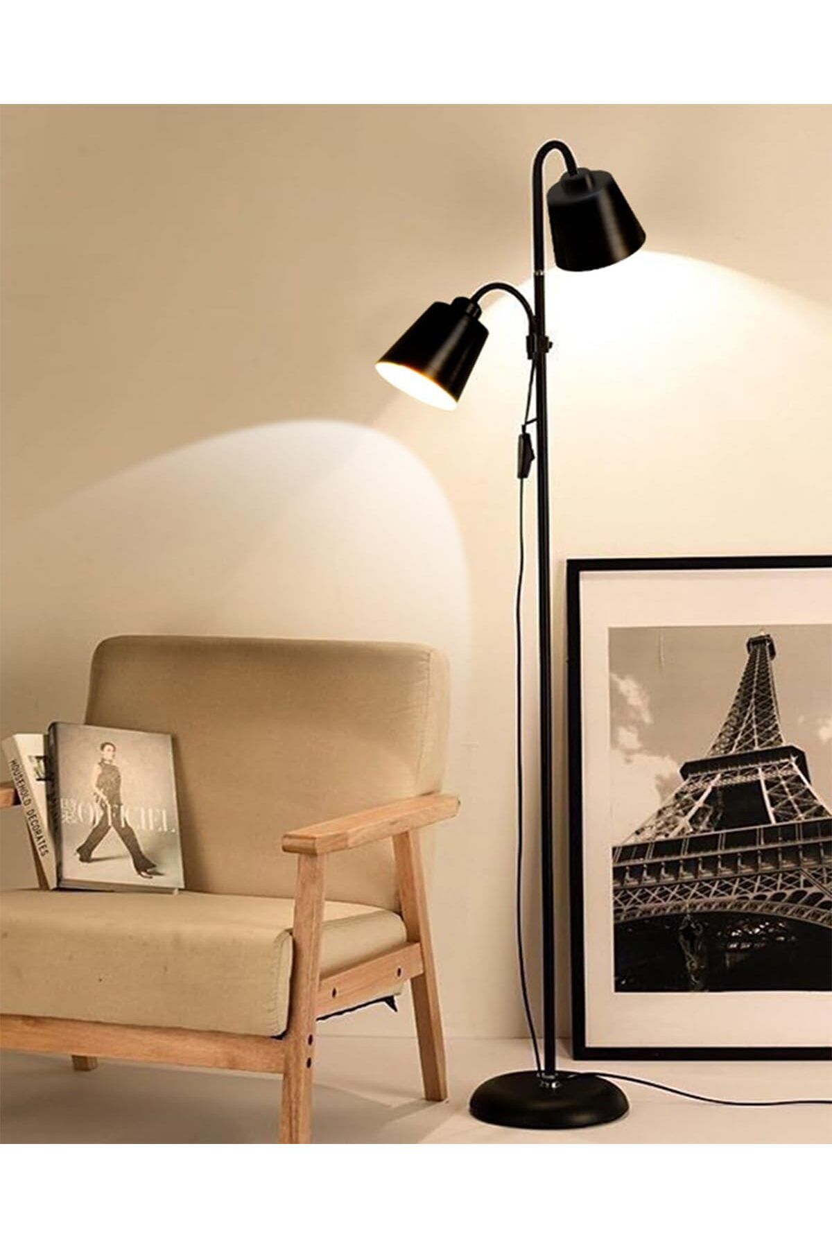 COOYA-Floor Lamp, Adjustable Gooseneck Standing Light for Living Room, Bedroom, Office (Black) 5