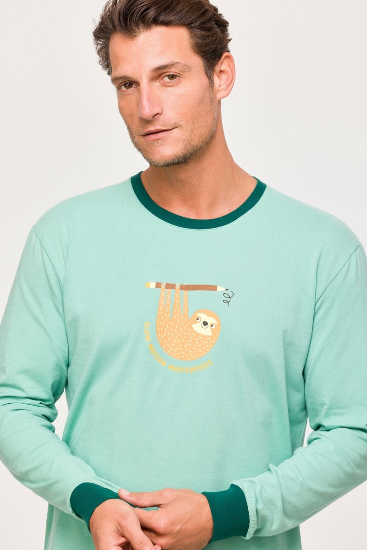 Woody-Men's Pajamas - Light Blue 730 Model 3