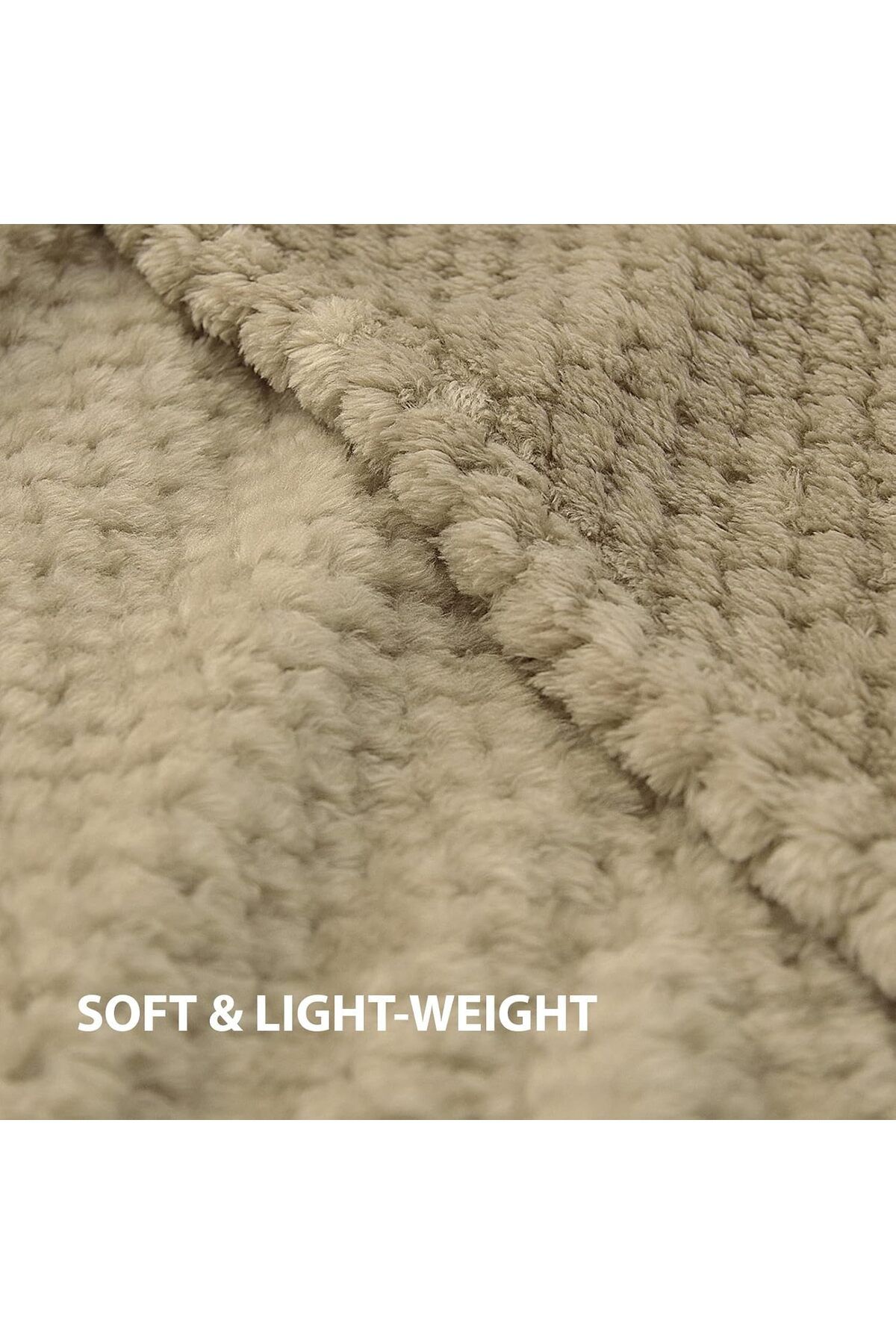 COOYA-Blanket for Couch Sofa Bed, Super Soft and Cozy Blanket, Ideal for Bedroom Decor, Khaki, 200x230CM 2