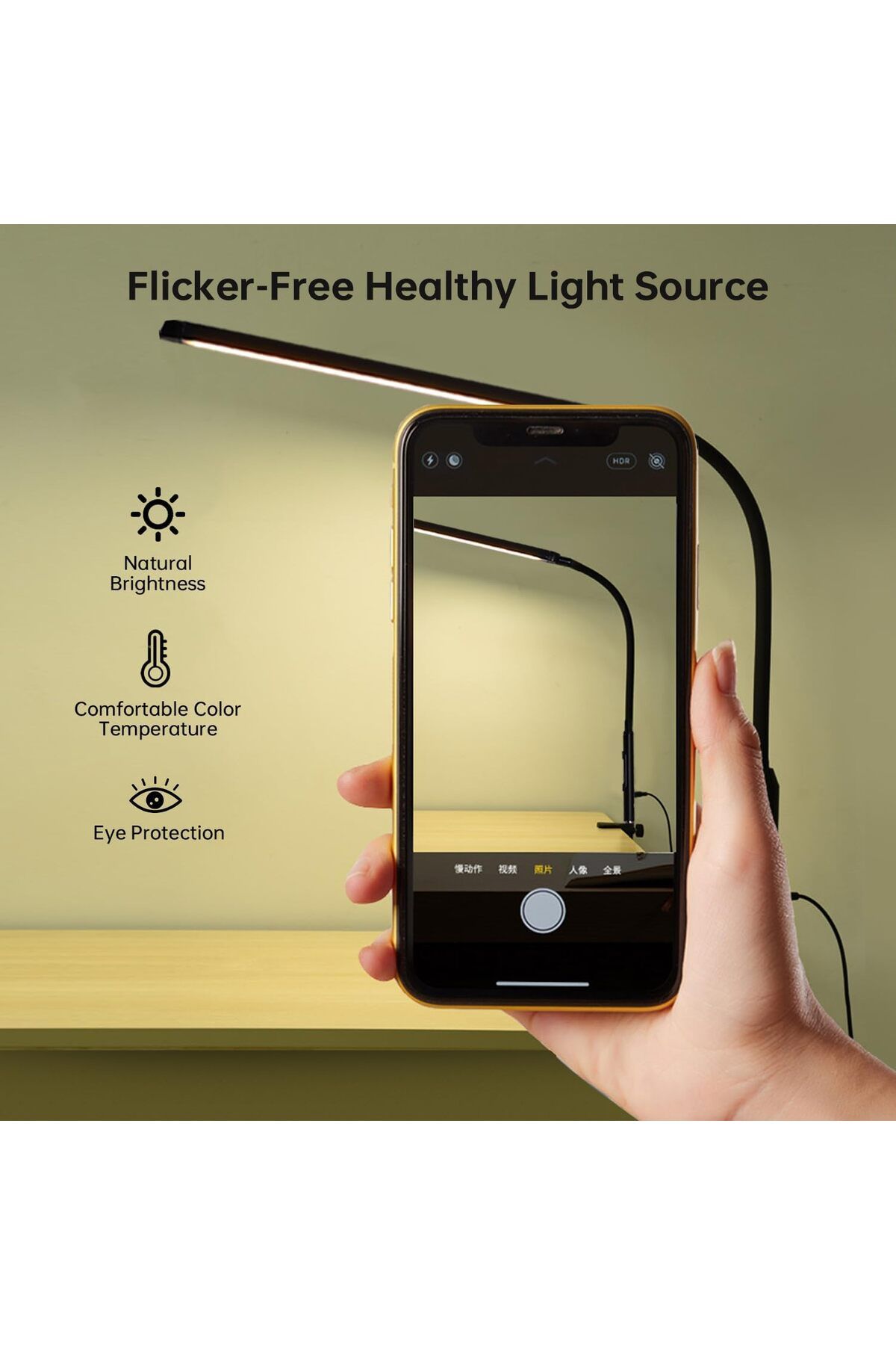COOYA-مصباح أرضي LED بسيط، قابل للتعديل بزاوية 360 درجة، مفتاح زر ضغط، سطوع ثابت، 12 وات، أسود 6