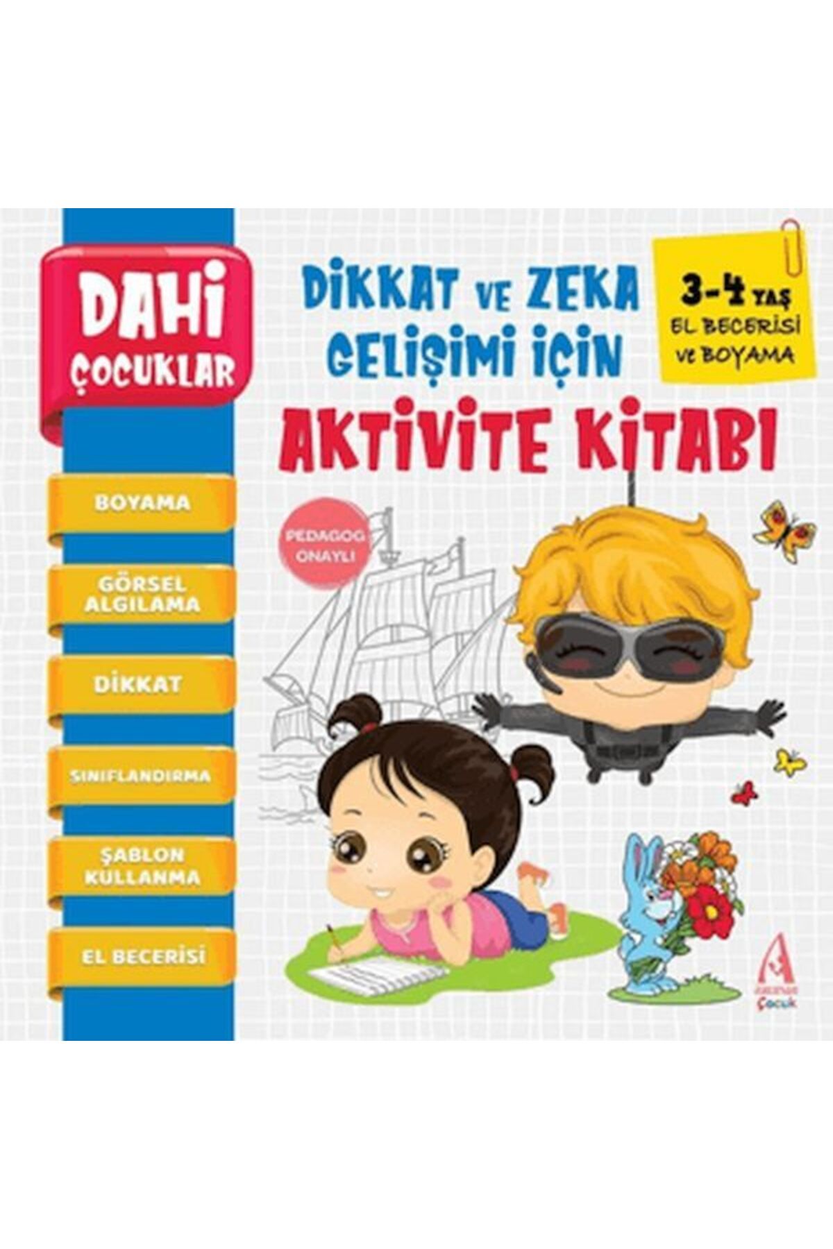 Arunas Yayıncılık Dahi Çocuklar El Berecerisi Ve Boyama Dikkat ve Zeka Gelişimi İçin Aktivite Kitabı 34 Yaş